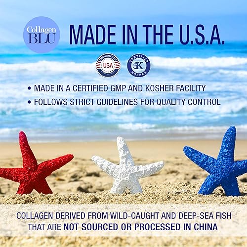 Miniatura 7 de Collagen BLU Colágeno marino prémium con vitamina C derivada de superalimentos para una mejor absorción, tipo 1 y 3, sin OMG, apto para paleo y