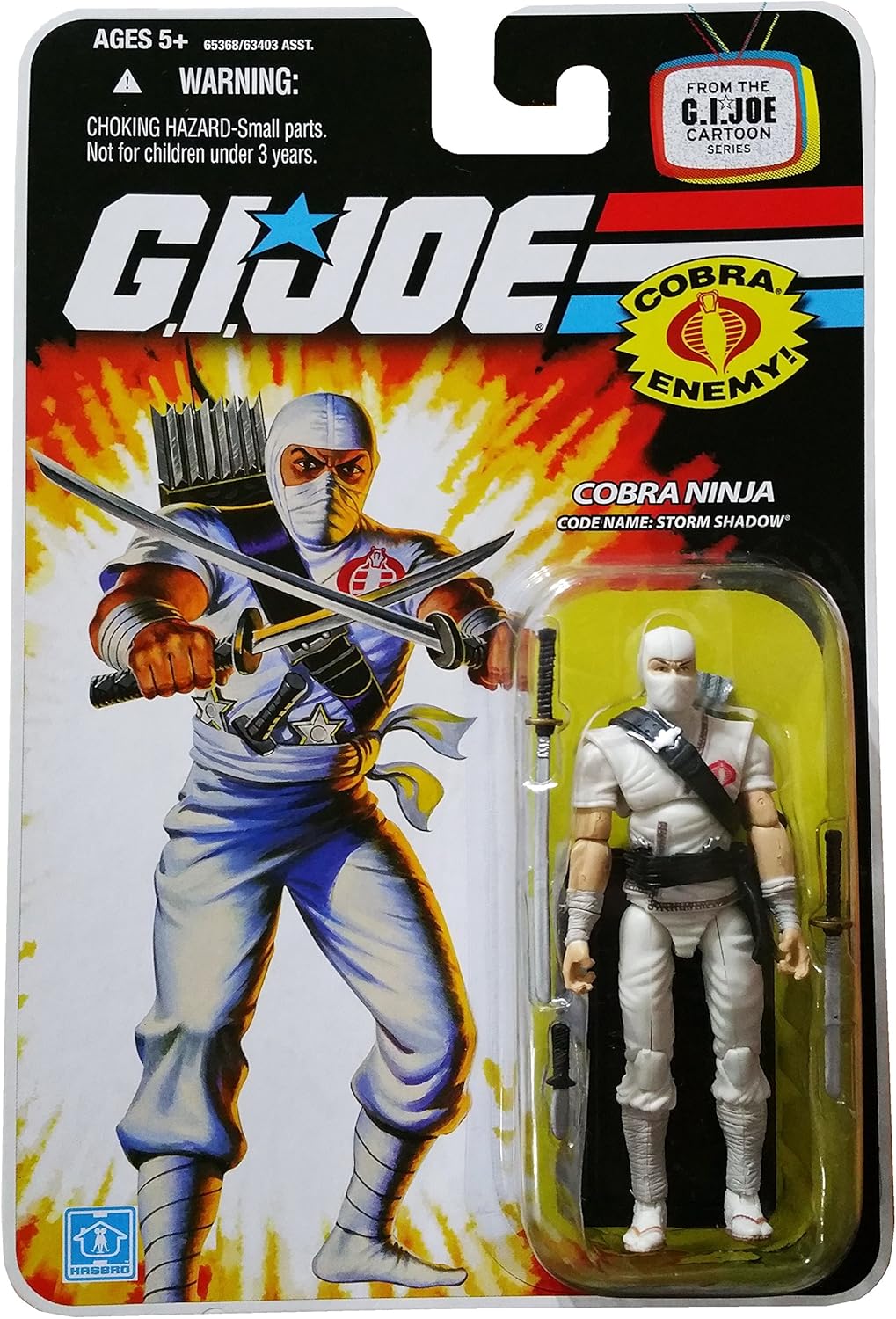 G.I. Joe 25th Anniversary Cartoon Series Cardback: Storm Shadow Classic (Cobra Ninja) 3.75 Action Figure