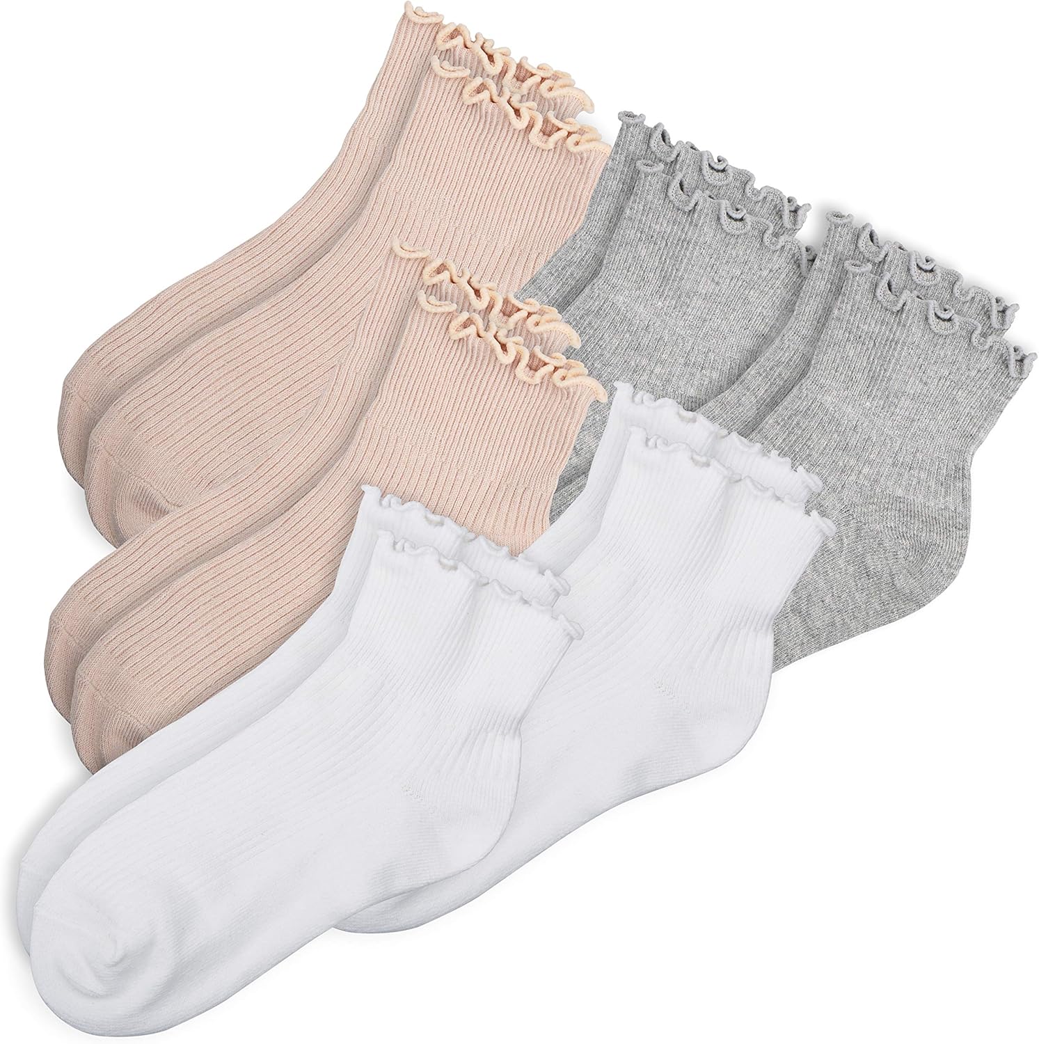 Womens Ankle Casual Socks Lace Ruffle Low Cut Knit Cotton Lettuce Socks for Women Girls - Image 4