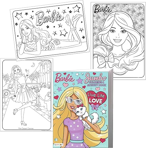 Miniatura 3 de Juego de actividades de calcomanías de Barbie, el paquete incluye calcomanías de Barbie, libro para colorear de Barbie y más (blanco)
