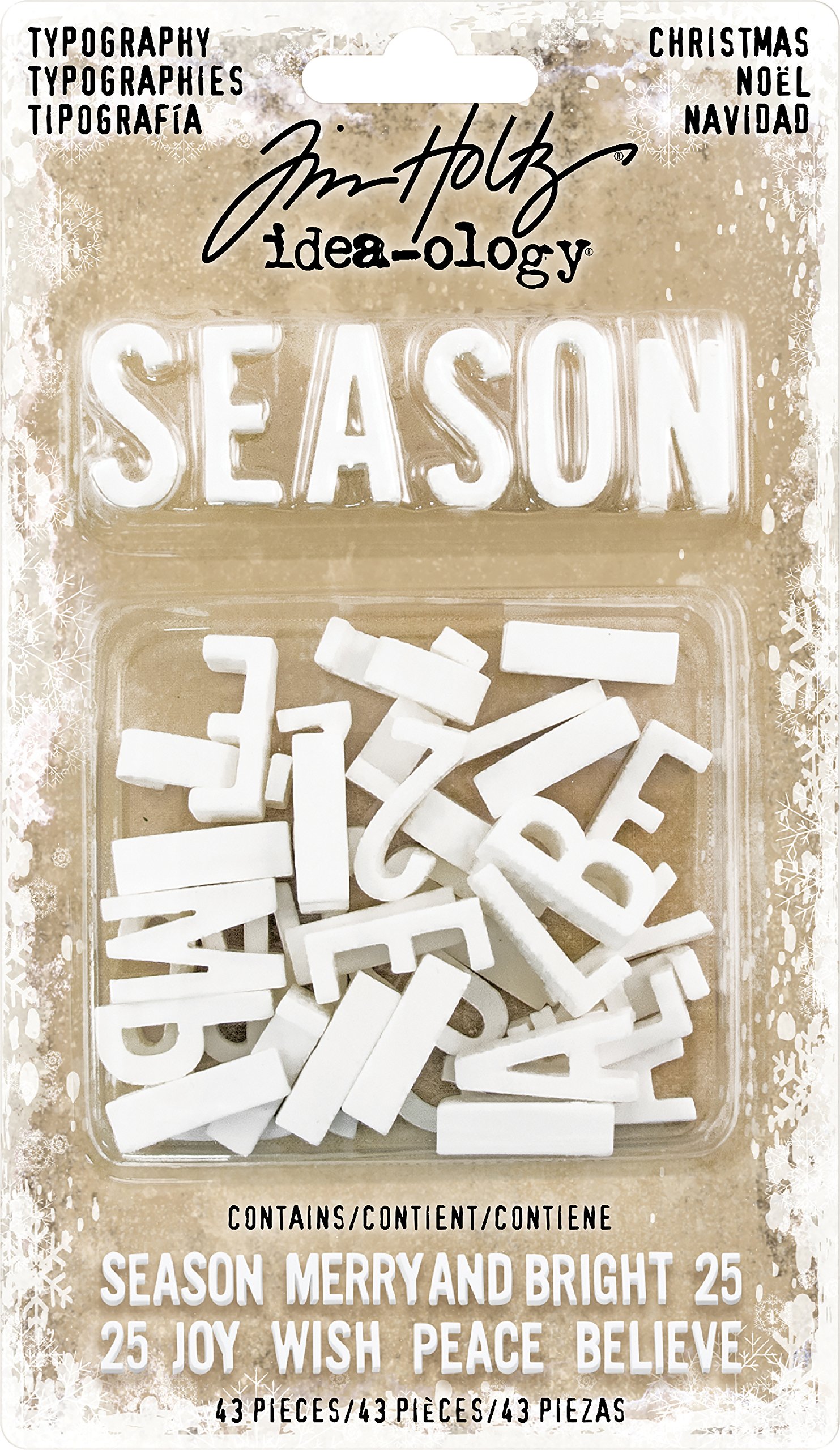 Advantus Christmas Typography, Synthetic Material, White, 16.1 x 9.2 x 1.6 cm - Image 3