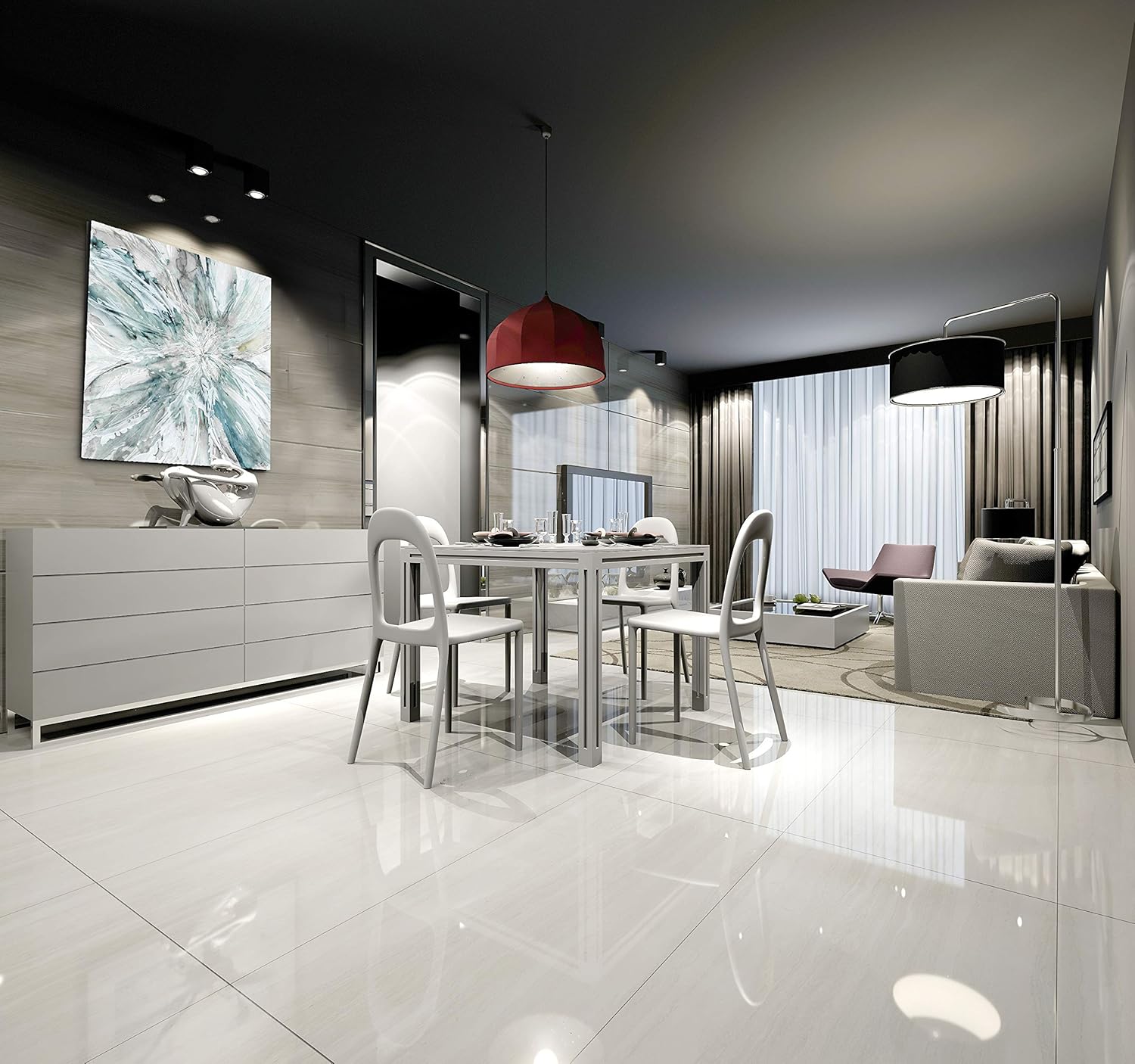 Wexford Home Soft Blossom Burst Gallery Wrapped Canvas Wall Art, 24x24,