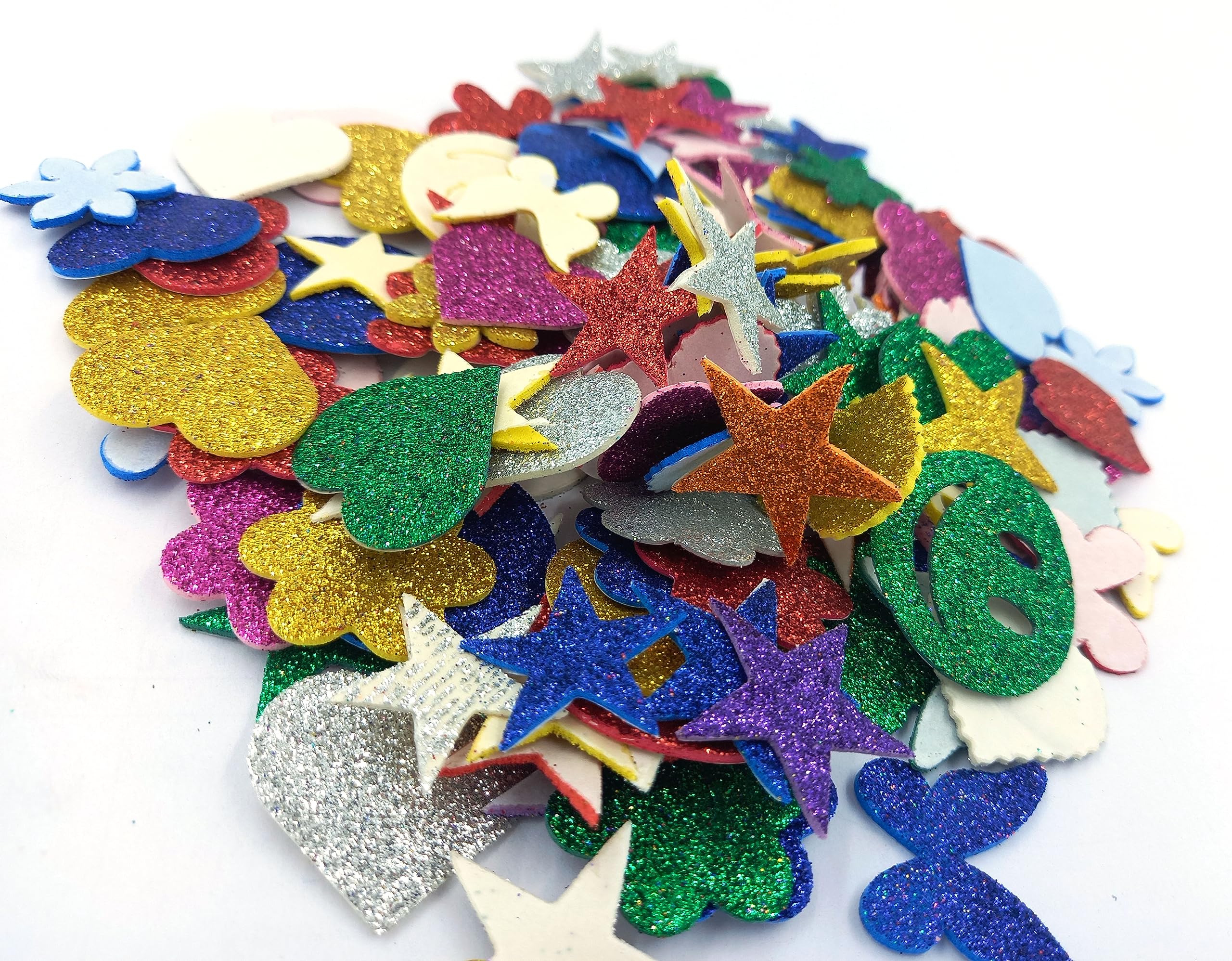 Mixed Glitter Shaped For Art and Craft Self Adhesive Small Size Sparkle Pack of 60-image-3