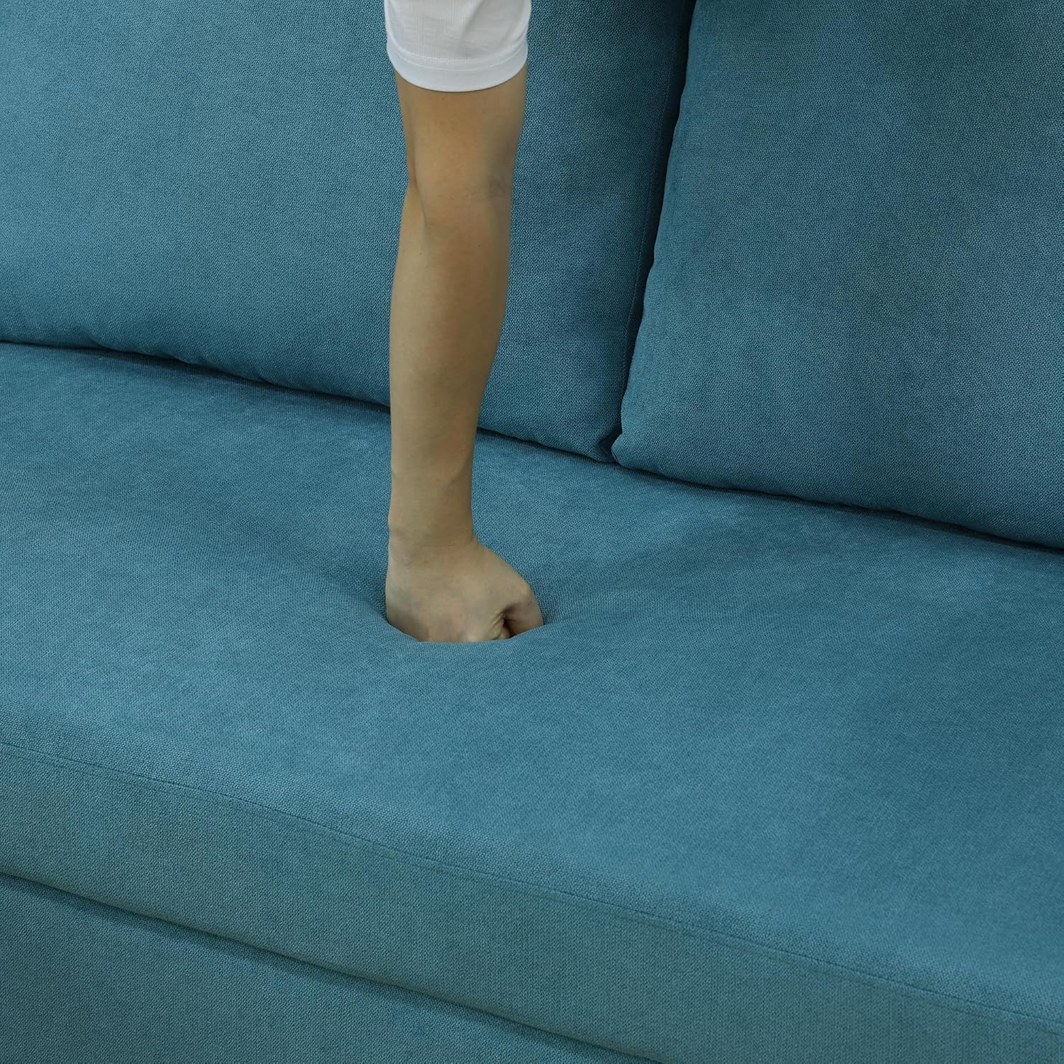 83" L-Shape Pull Out Sleeper Sofa Bed with Storage Chaise, 2 Pieces Sectional Couch Bed with Back Cushion for Living Room,Apartment,Office - Green