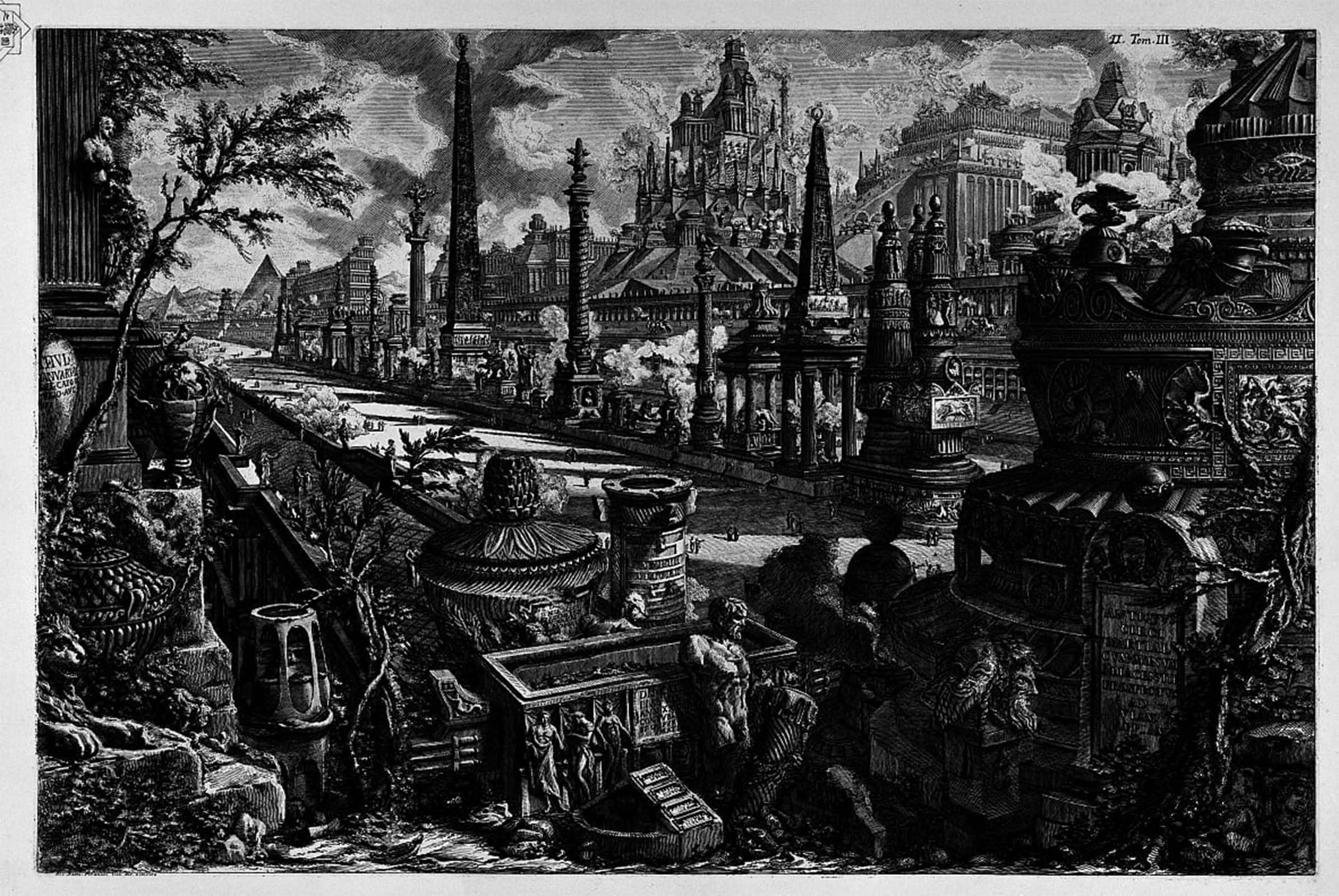 POSTERIIk Famous Modern Artwork Art Mural Way by Battista Piranesi Oil Paintings Pictures for Home Decor 60x90cm