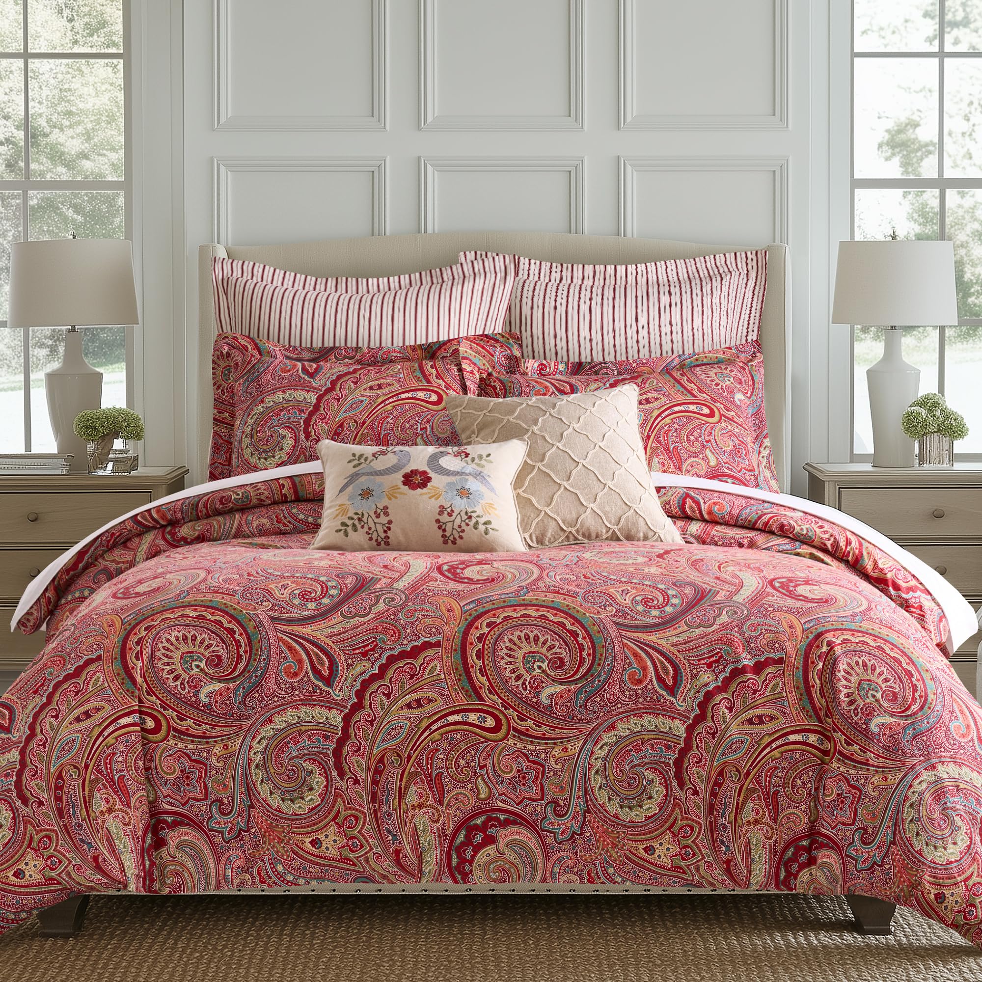 Amazon.com: Levtex Home - Spruce Red Comforter Set - King/Cal King