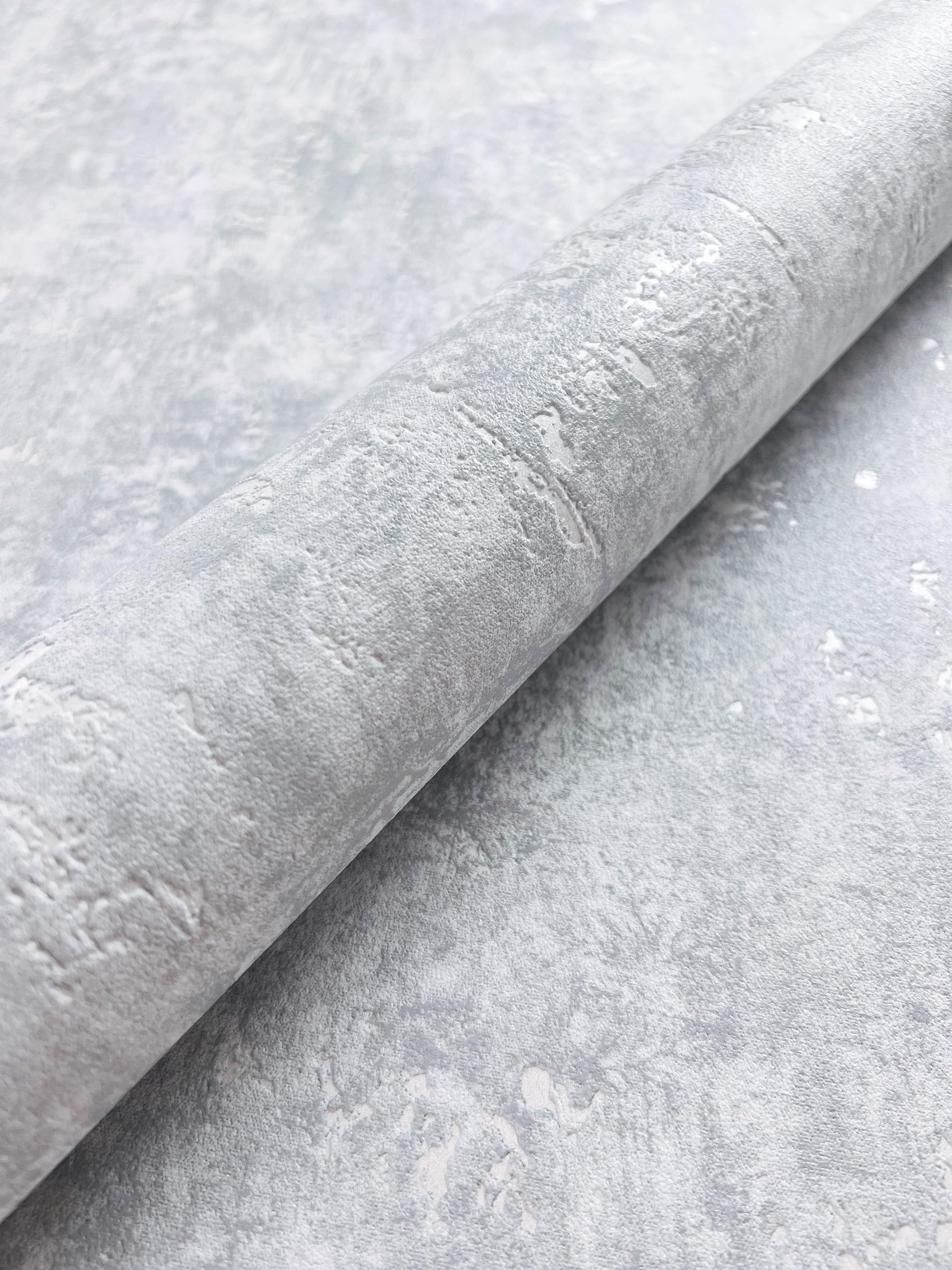 NEWROOM Tapeta Szara Flizelinowa Beton - Industrial Metallic Cement Relief do Salonu Sypialni