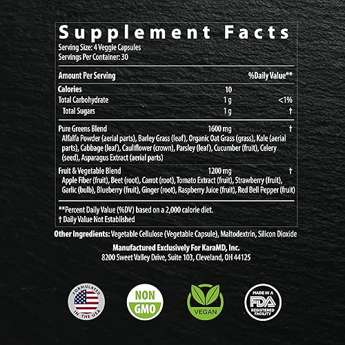 Miniatura 2 de KaraMD Pure Nature - Suplemento alimenticio integral de verduras, frutas y verduras  Vitaminas, fibra y antioxidantes  Apoya la energía y la