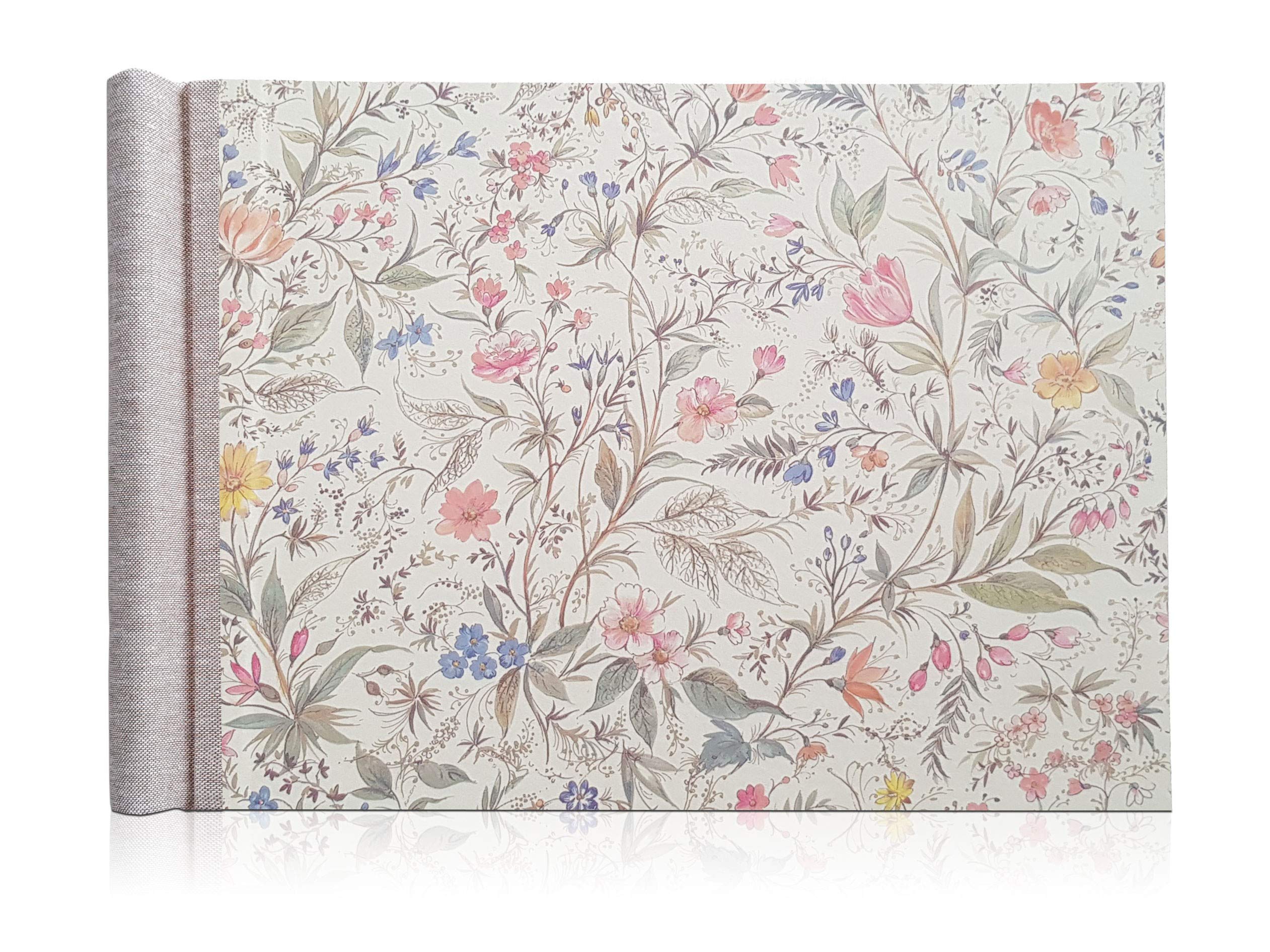 Klemmbinder Primavera Naturleinen, A4 QUER Multicolor mit Goldakzenten