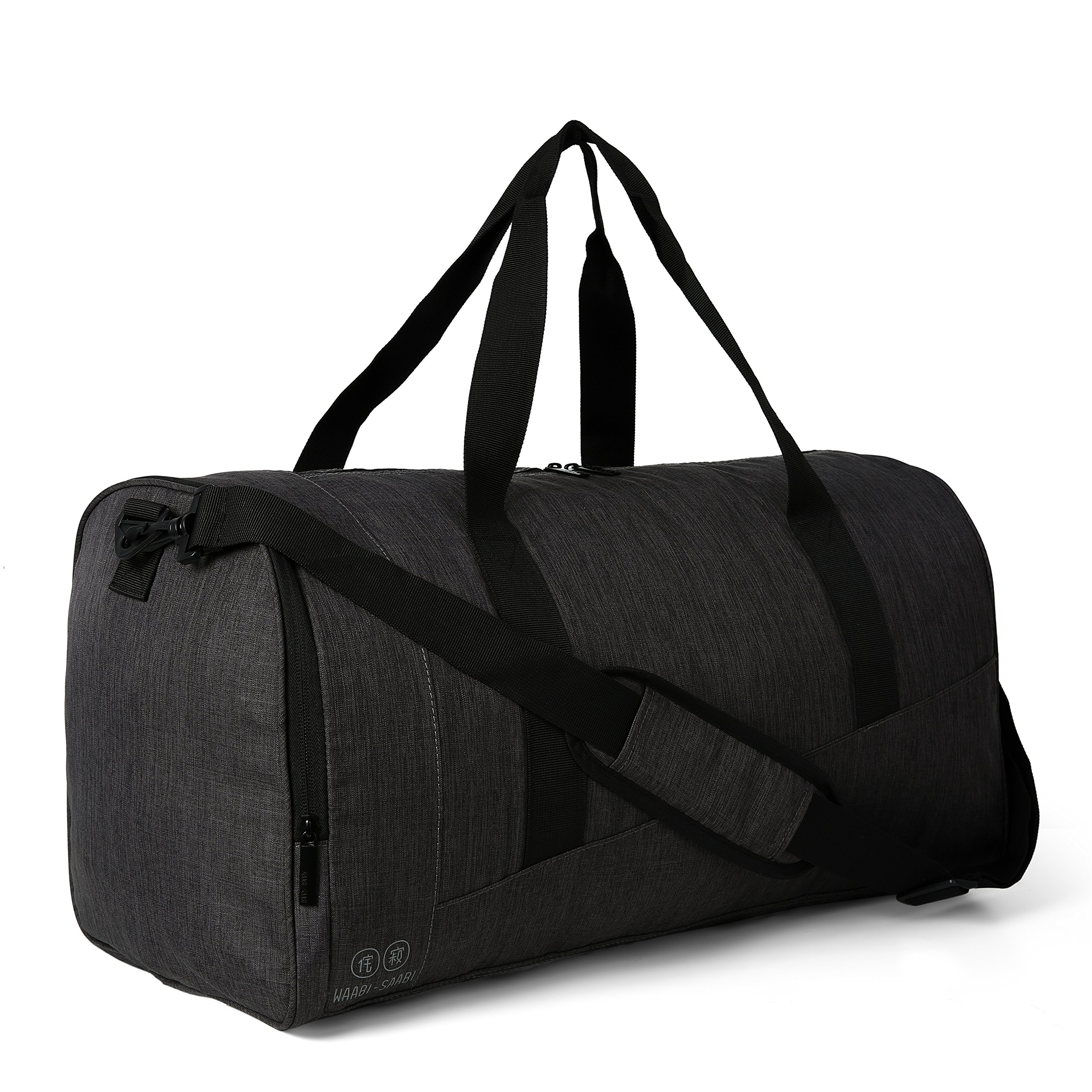 WAABI SAABI Duffel Bag | SHIMOGO - シモーゴー| WS-30007 | with Concealed Shoe Compartment | Polyester Water Resistant Material | Charcoal Color | Ideal for Sports Gym or Weekend Getaways | Travel Light-image-42
