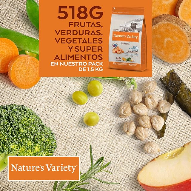 Foto 3 de 7 de Nature's Variety Selected, Pienso para Perros Adultos Pequeños, Sin cereales, con Salmón noruego sin espinas