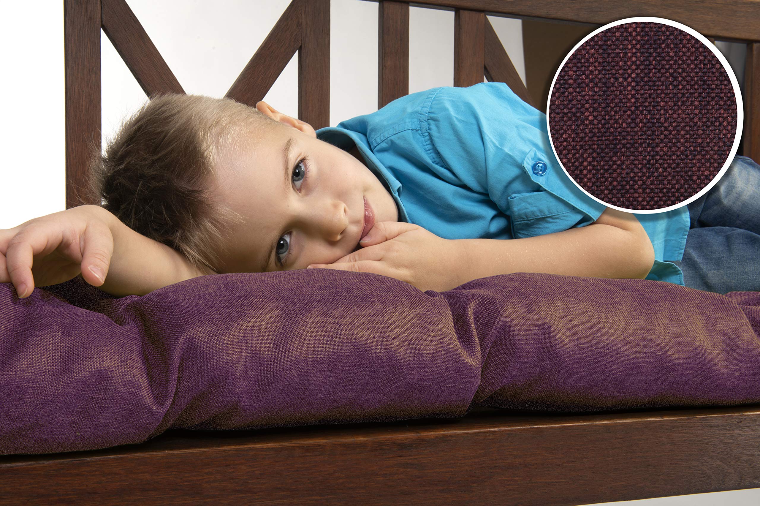sunnypillow Coussin pour Banc de Jardin 160 x 50 cm - Matelas Exterieur, Interieur - Coussins Assise Balancoire - Confortable Coussins de Meubles pour Terrasse, Balcon, Banquette - Violet