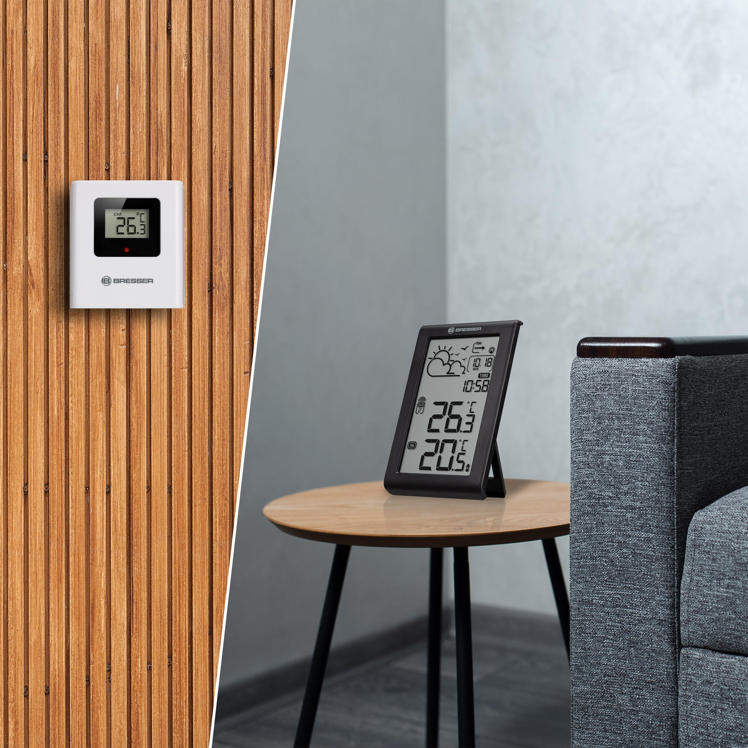 Stazione Meteo Radio Bresser ClimateTemp NBF | Sensore Esterno, DCF, Previsioni E Allarmi