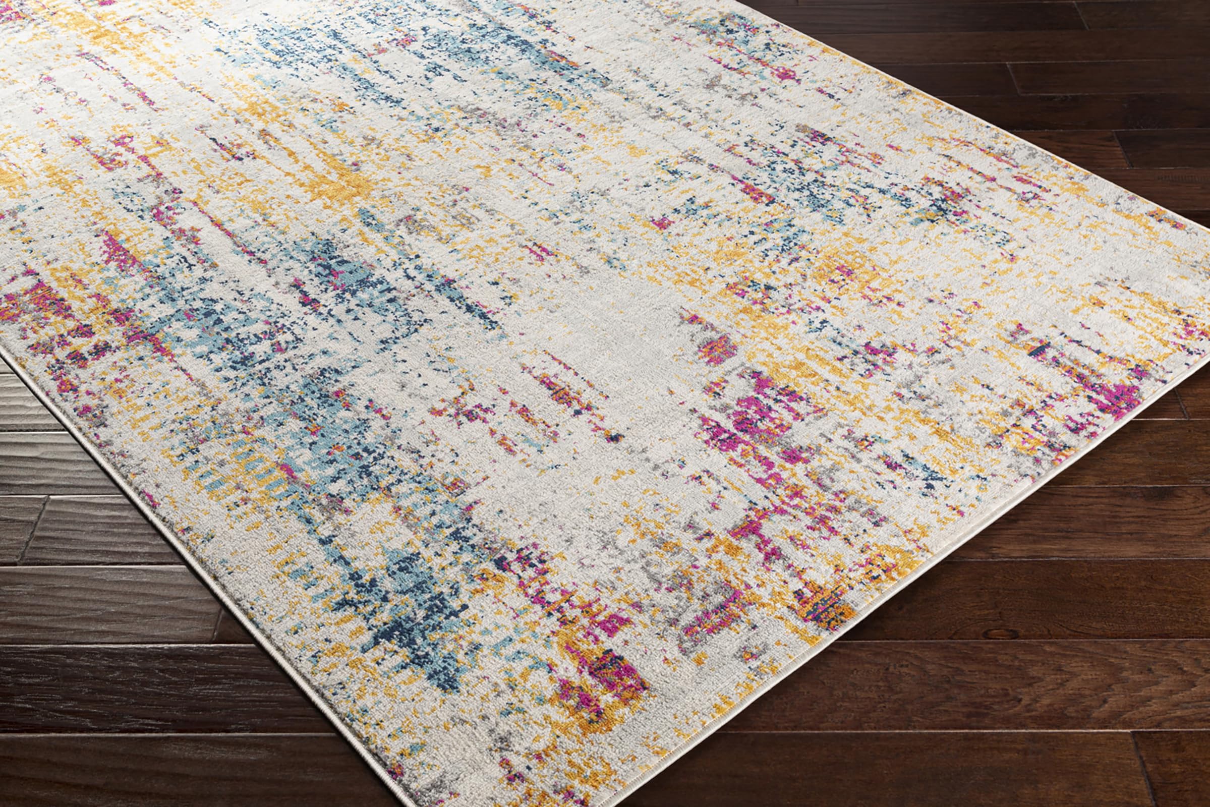Livabliss Annaba Tappeto Astratto | Beige, Fucsia, Senape, Blu | 160x215cm | Soggiorno & Sala da Pranzo | Effetto Marmo Moderno Pelo Medio Morbido