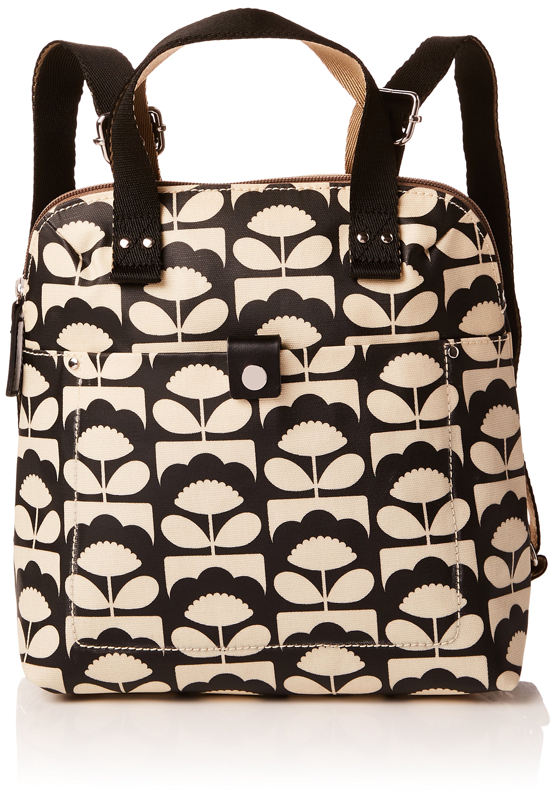Orla Kiely Women's Small Backpack Tote, Black (Charcoal), 25x26.5x13 cm (W x H x L)