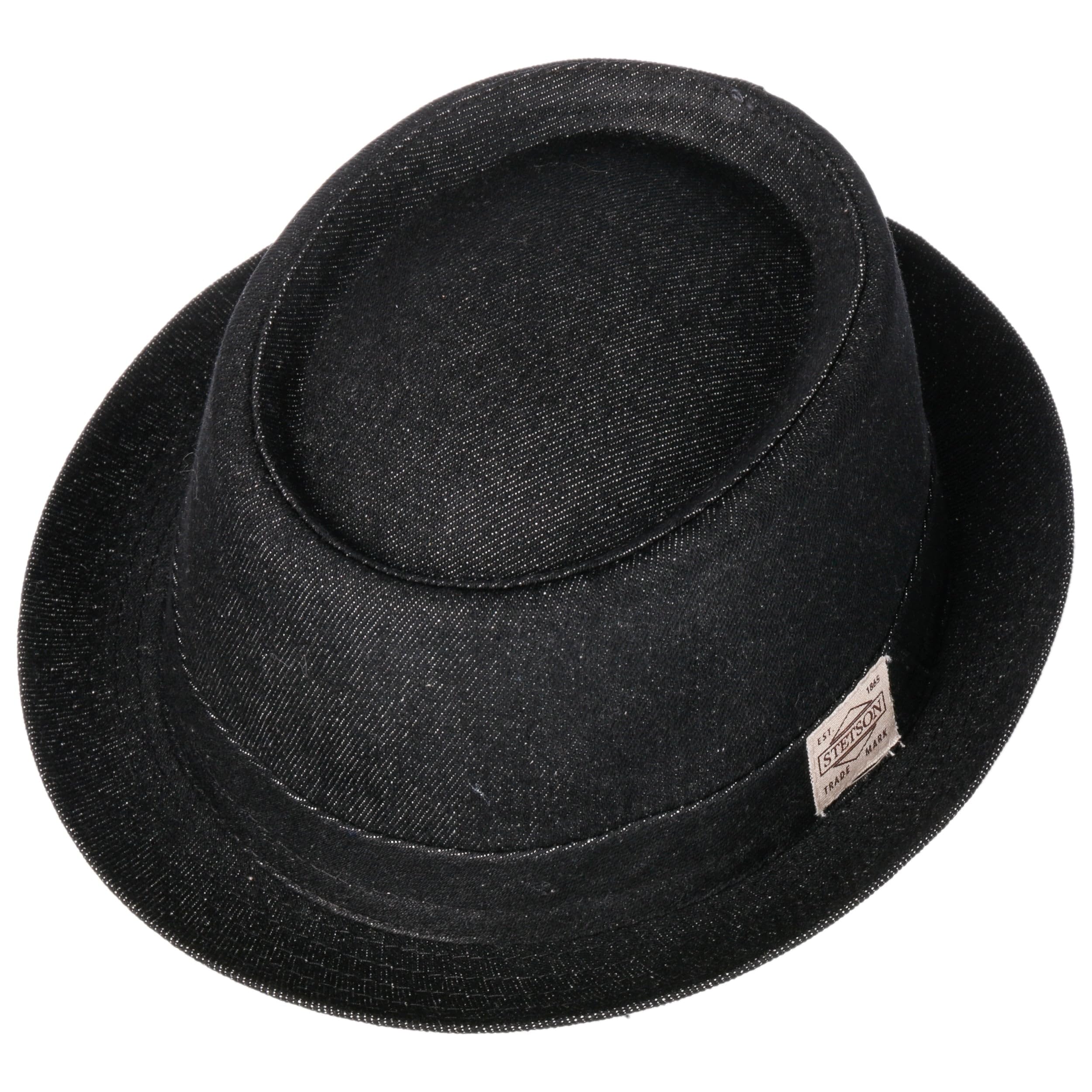 Stetson Chapeau Classic Pork Pie Denim Femme/Homme - Made in Italy en Coton Jeans avec Doublure Automne Ete Printemps Hiver Printemps-ete