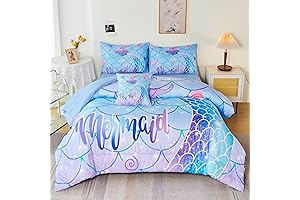 RYNGHIPY 6Pcs Mermaid Tail Comforter Set for Kids Girls, Mermaid Fish Scale...