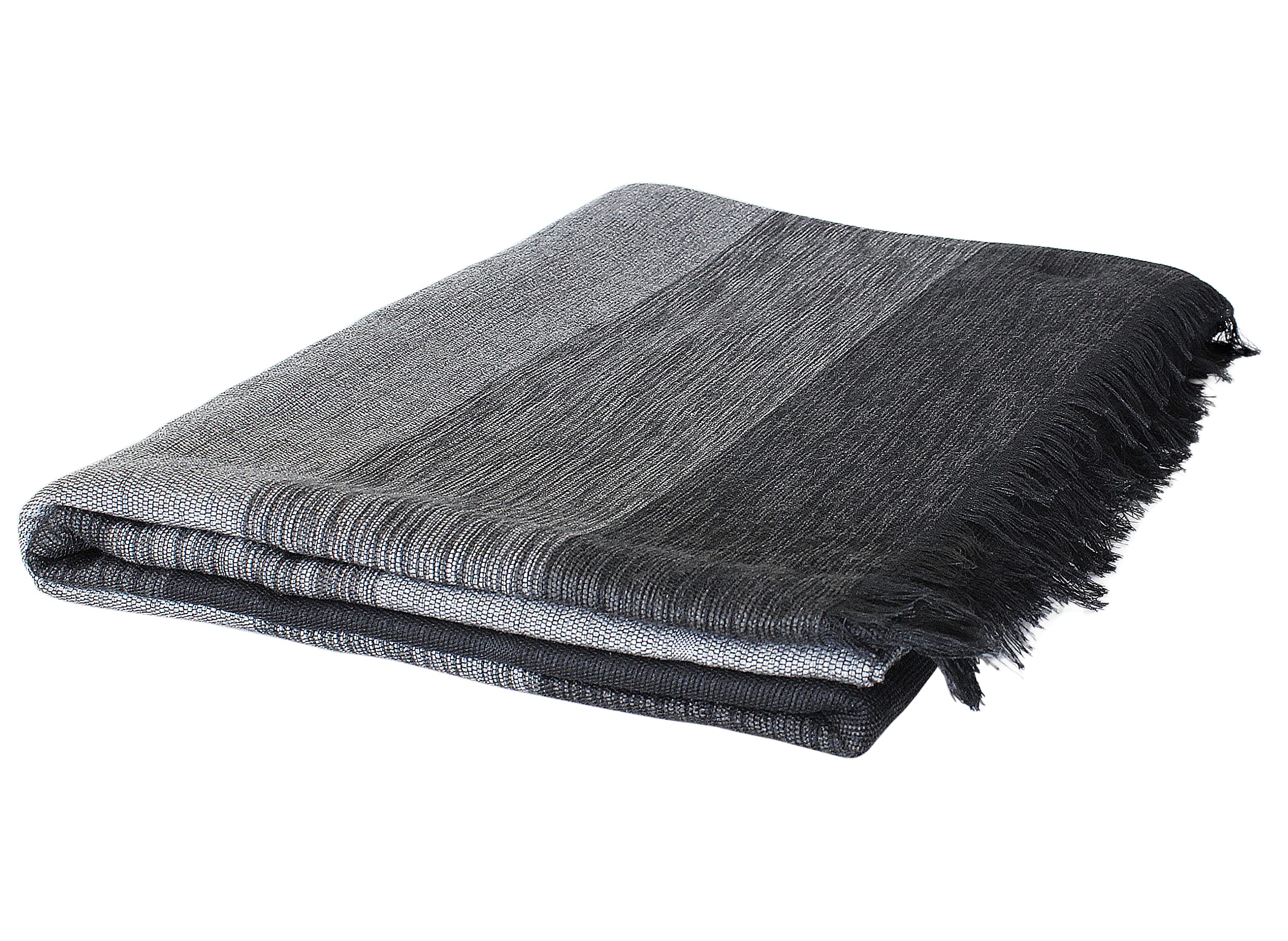 Essence Of Morocco Black Grey Moroccan Throw Blanket Bedspread Sofa Cover Handwoven. Cotton, Wool And Sabra Silk 106 In X 67 In / 270 Cm X 170 Cm (Black Grey)