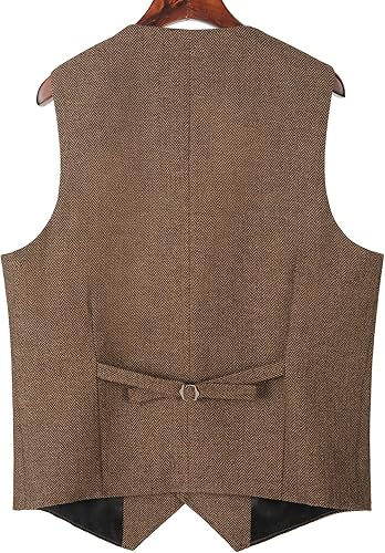 Miniatura 6 de Chalecos casuales para hombre, chalecos de tweed, chaleco vintage retro de espiga