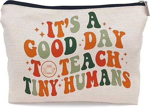 Miniatura 1 de Bolsa de cosméticos boho rosa arcoíris Teach Love Inspire para profesores, inspiradora vida de profesora, bolsa de maquillaje decorativa para mujer,