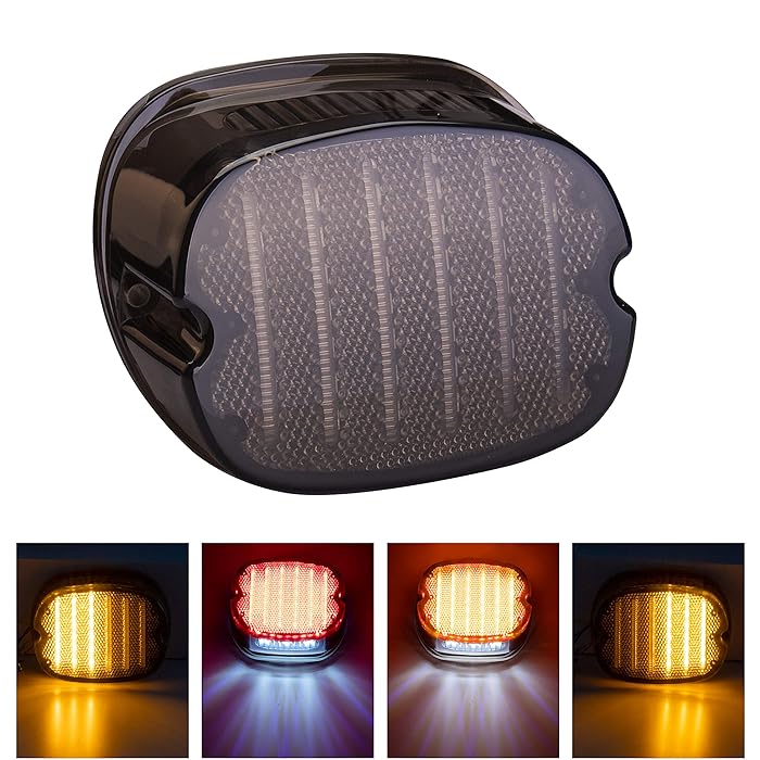 Buy LED Tail Light with Turn Signal Led Brake Running Light Smoked Low Profile Motorcycle Rear