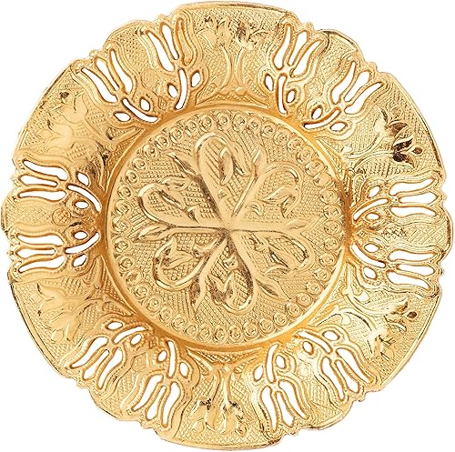 Miniatura 7 de Alisveristime Juego de 6 té turco con vasos acentuados en oro y platillos de Zamac, elegante juego de servir (dorado)