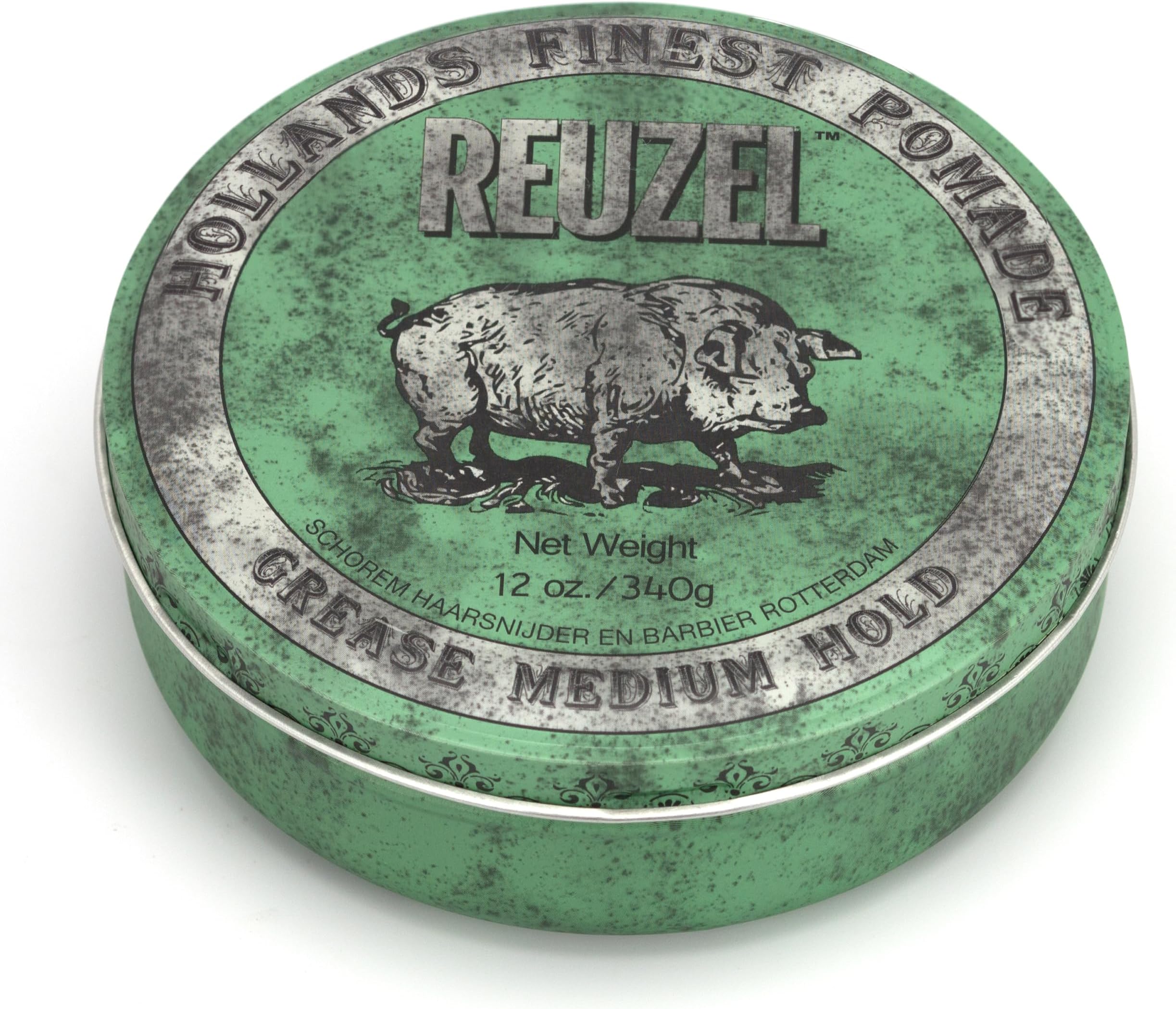 REUZEL Grease Medium Hold Pomade Hog, Green, 12 oz. by REUZEL