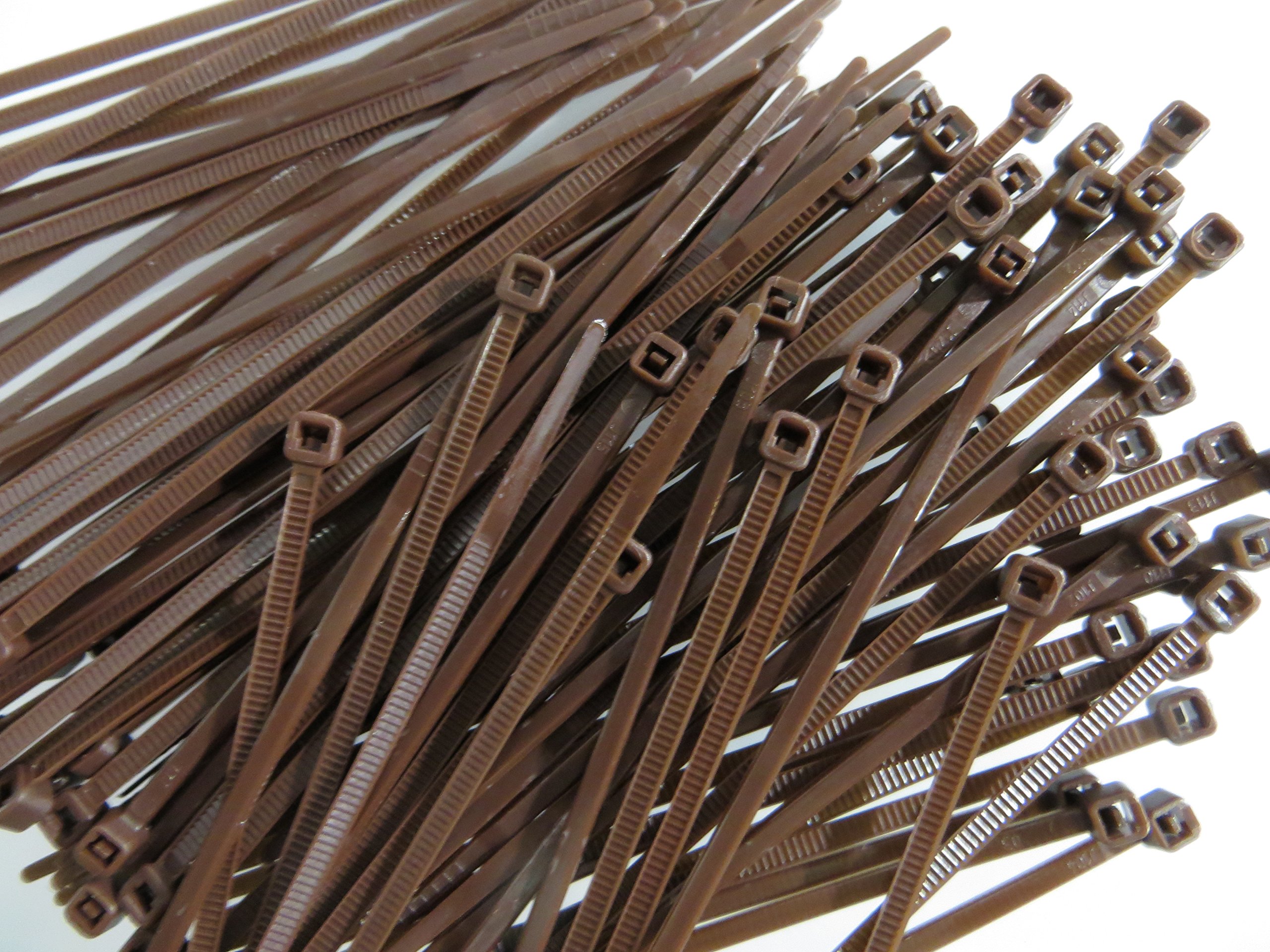 100pcs 4 Inch 2.5x100mm Brown Miniature Nylon Cable Tie