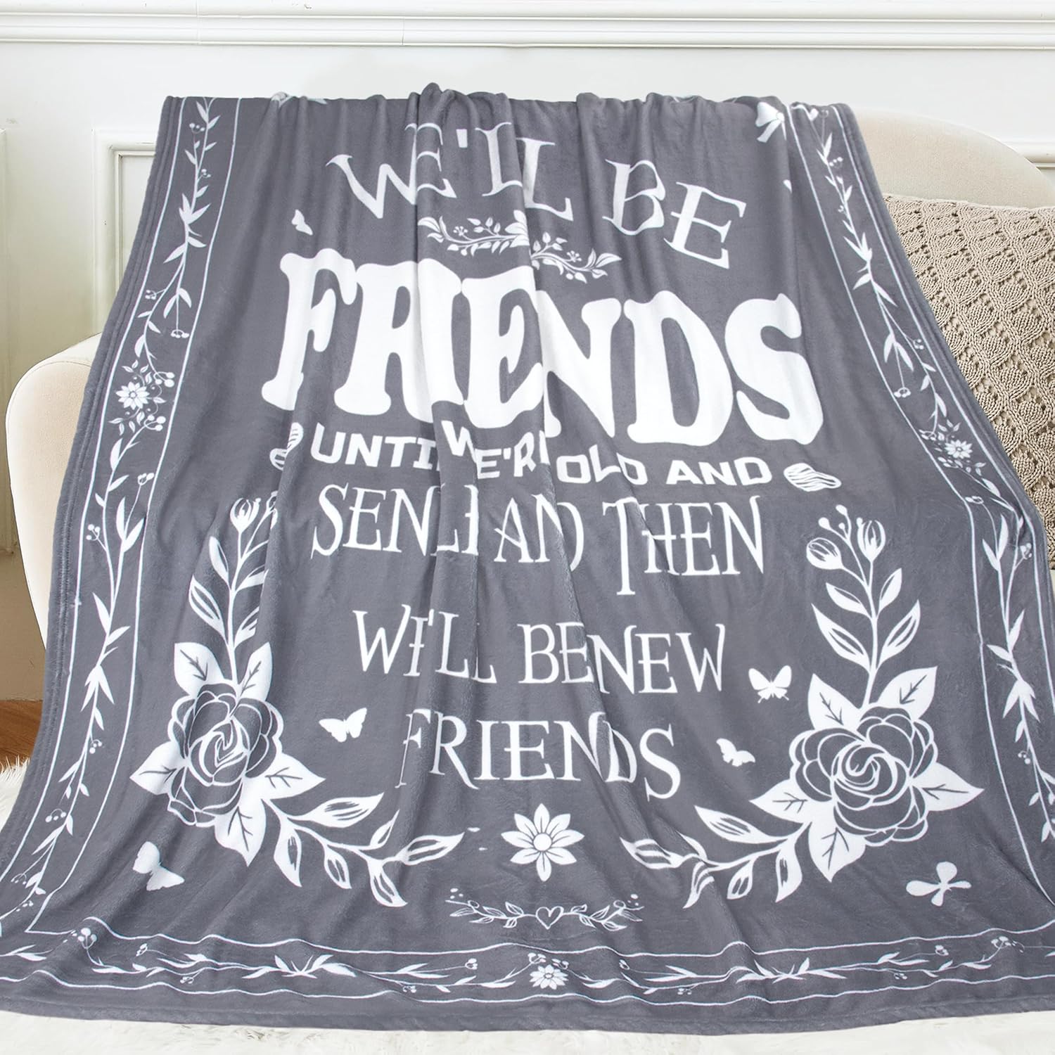 Best Friend Blanket, Best Friend Birthday Gifts for Women, Friendship Gifts for Women Men, Soul Sister, BBF, Bestie, Friendsgiving Gift for Friends Female, to My Friend Blanket, 60"x50" - Image 5