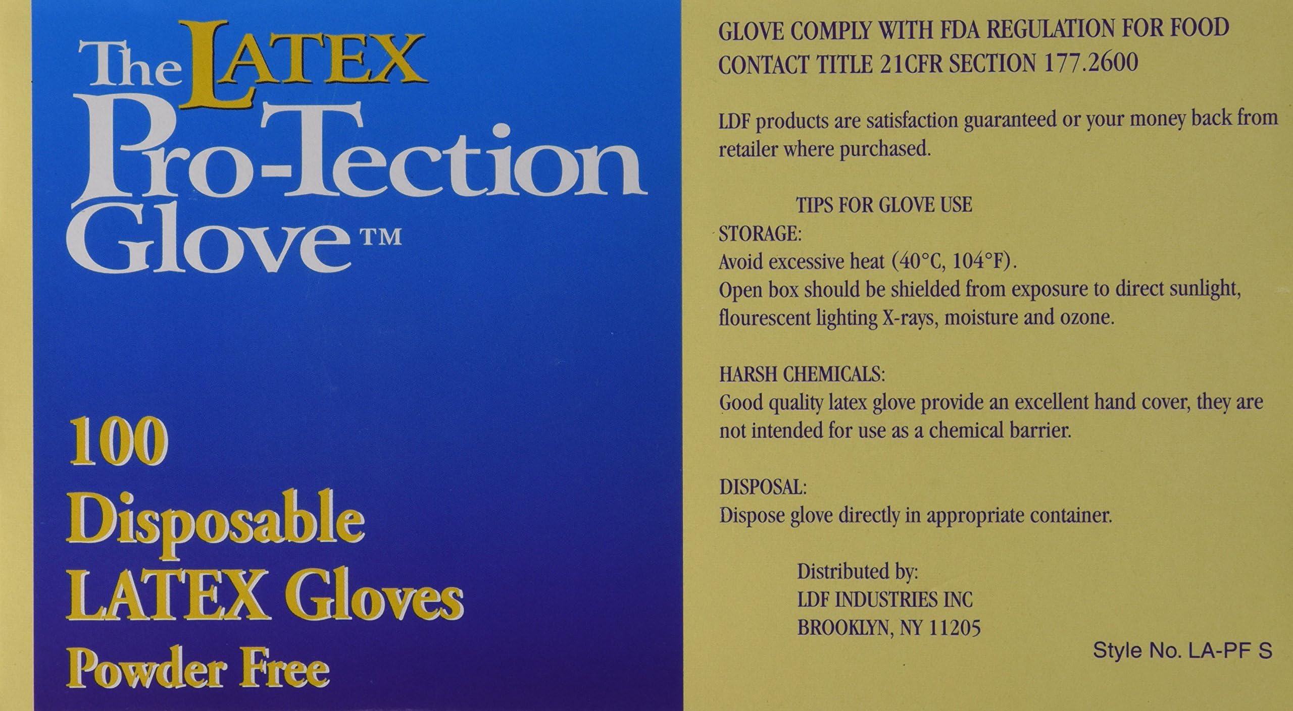 Disposable Latex Gloves, Powder Free, Size: Small, 100 Count