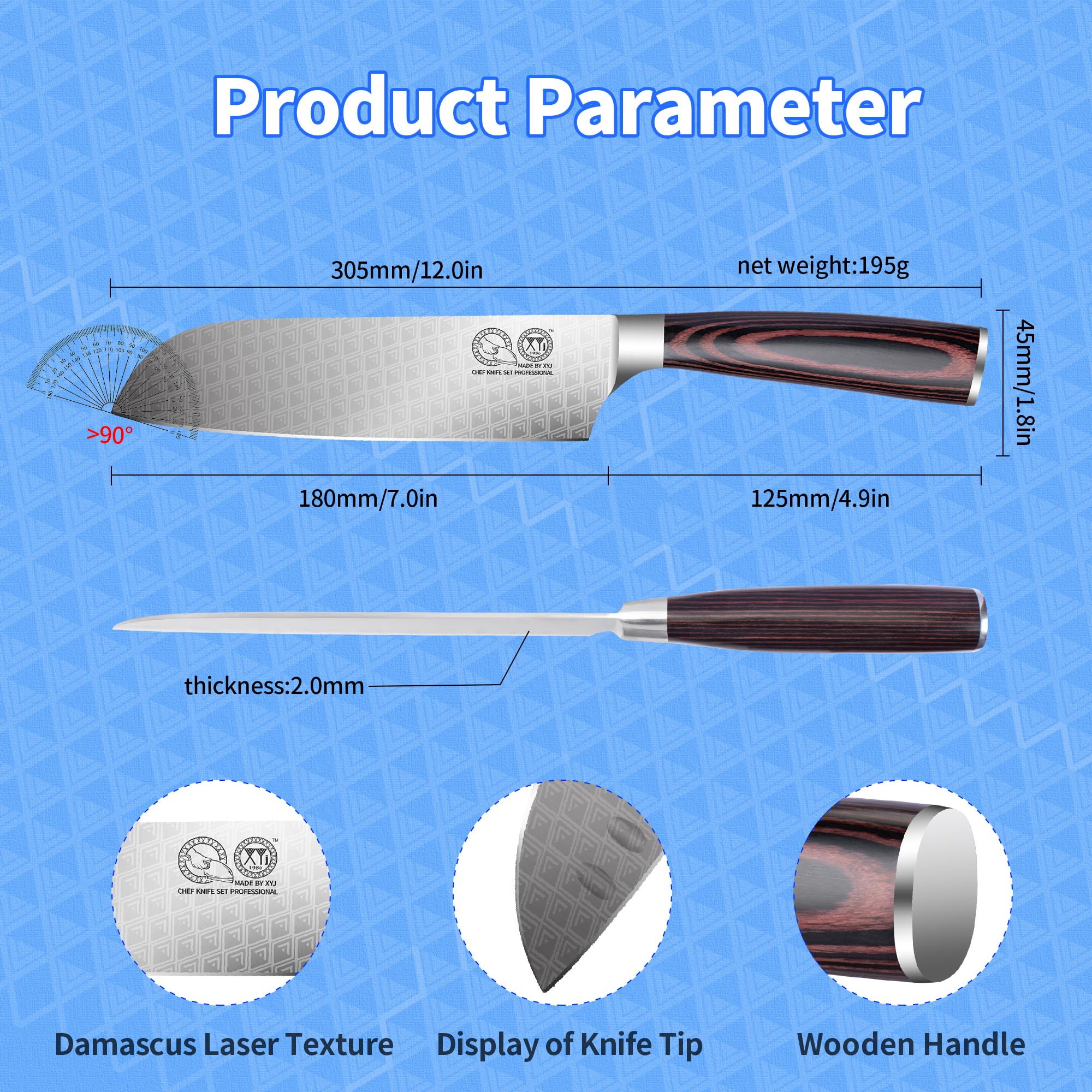 Amazon.com: XYJ 7 Inch Japanese Kitchen Knife,Stainlss Steel