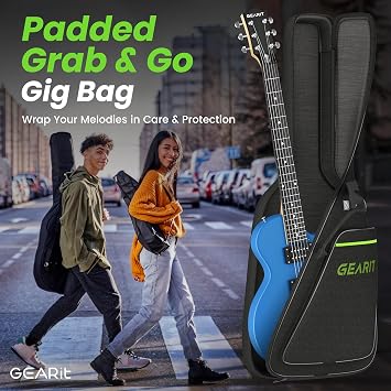 GEARit Electric Guitar 39 Full Size Beginner Electric Guitar Kit with Amp, Dual Humbucker Pickups with Coil Split, 10W Bluetooth Amplifier, Gig Bag, Tuner, Strap, Picks & Extra Strings(Blue)