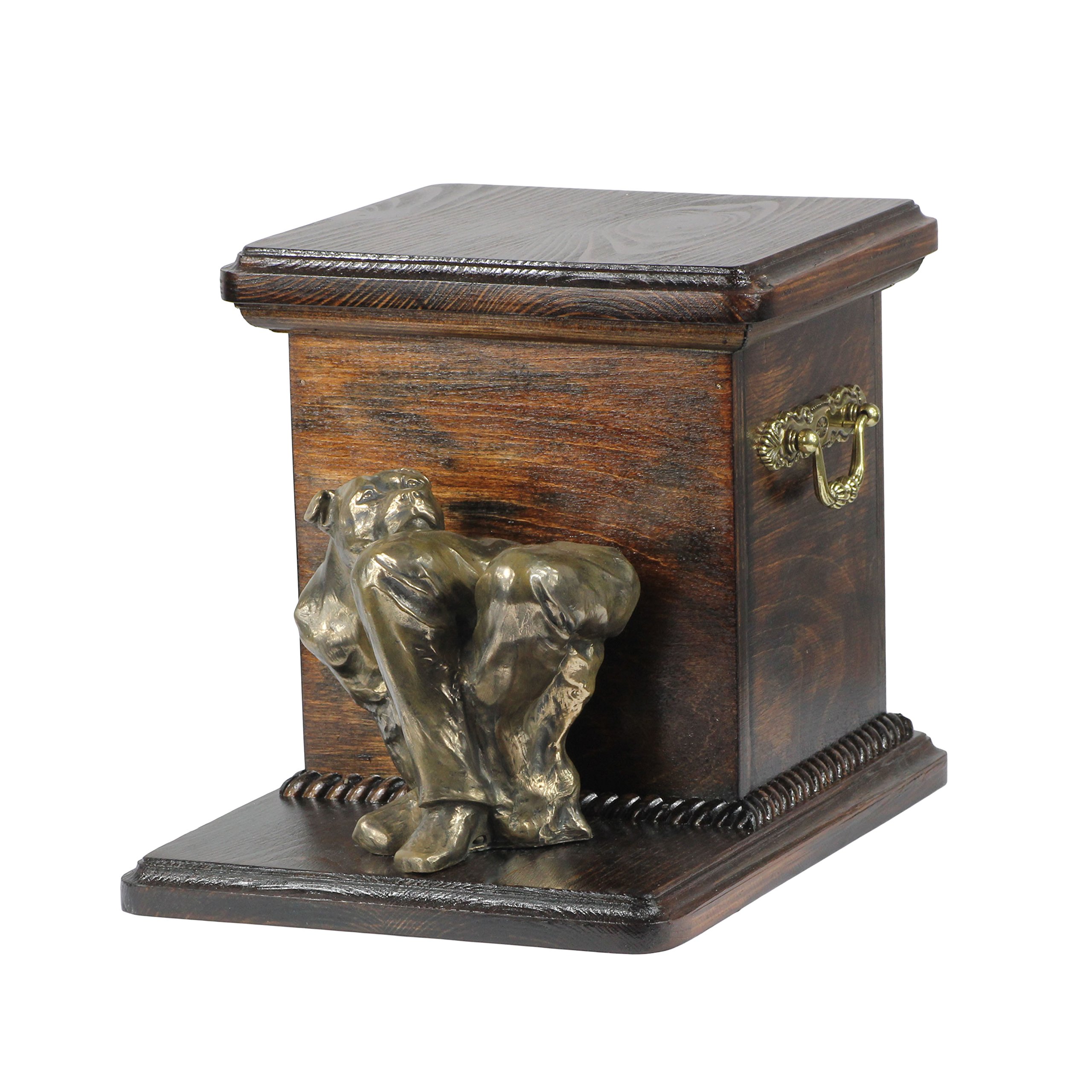 Urne de chien Staffordshire Bull Terrier memorial bronze bouleau Art-Dog 22cm