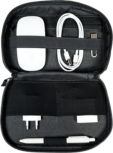 BEBLAU Organizador de bolsas cruzadas con correa ajustable Kit de tecnología de viaje de alta calidad Mantén los elementos esenciales organizados