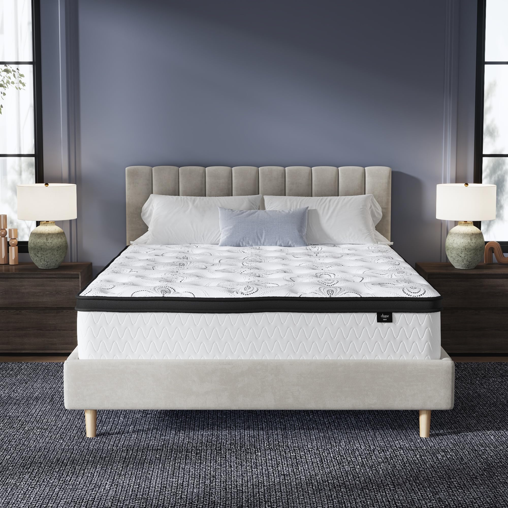 Signature Design by Ashley Chime Hybrid Full 12" Mattress with Gel Memory Foam, Medium Firm, Pressure Relief, Fiberglass Free Mattress in a Box