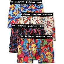 Boys Boxer Briefs, 4 Pack, Extra Soft,Tagless, 4-Way Stretch, Moisture Wicking, Athletic Style with Cooling Effect