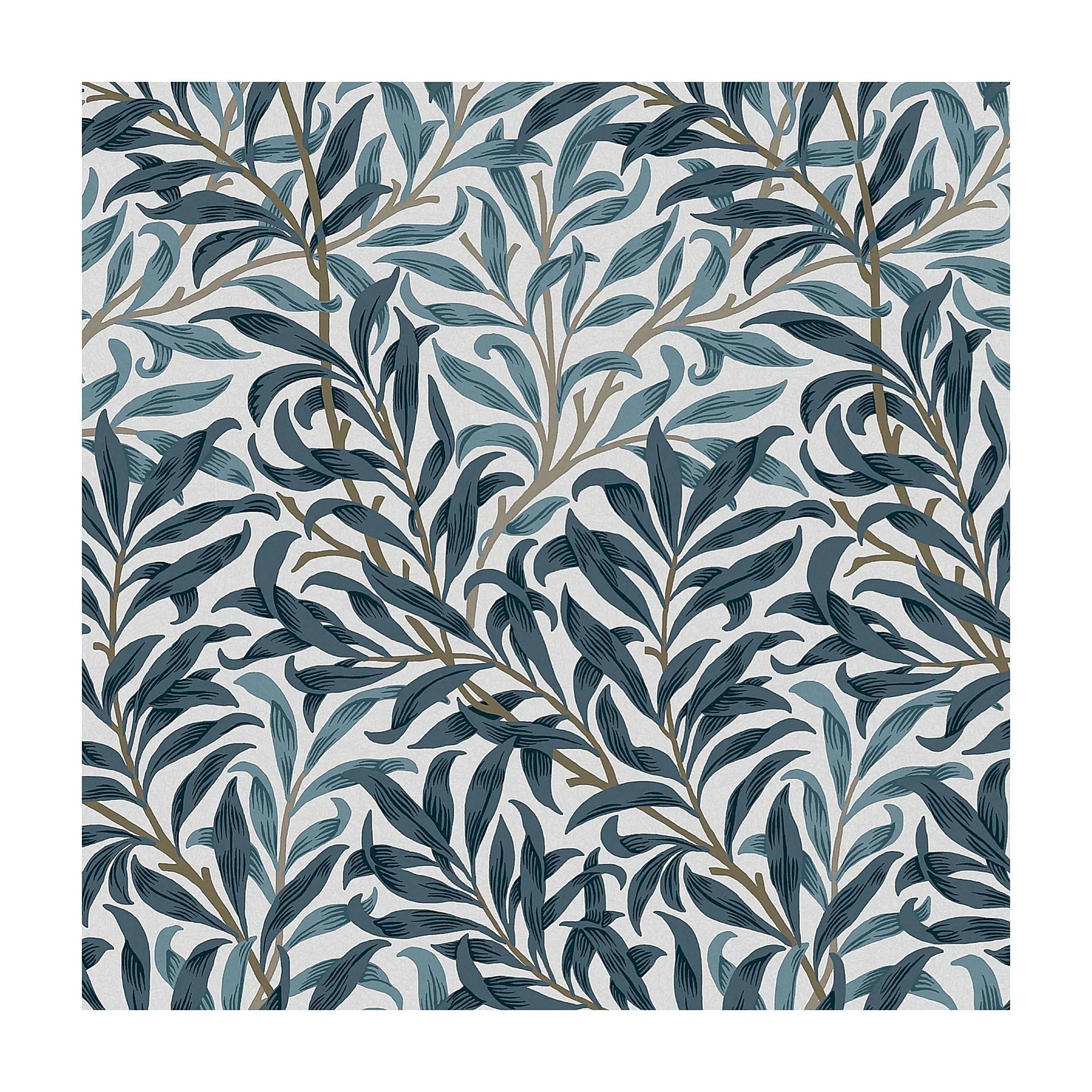 William Morris At Home White & Blues Willow Bough Wallpaper | Paste The Wall | White & Blue Leaves | Eco-Friendly