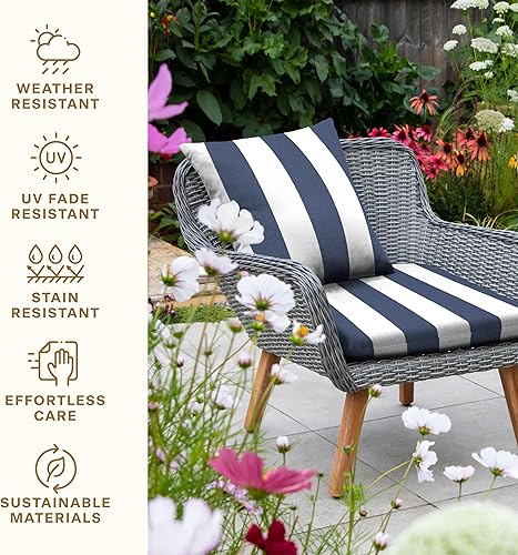 Miniatura 5 de Honeycomb Outdoor Heritage - Juego de 2 cojines de asiento, 18 x 17.5, cojines universales para sillas de muebles de patio