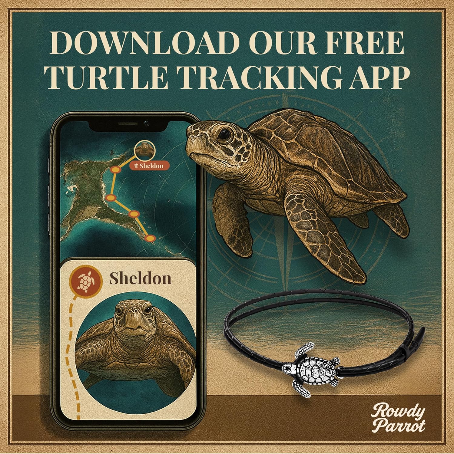 FlexTech Animal Tracking Rope Bracelet - Supports OCEARCH Ocean Conservancy - One Size Fits All - Waterproof, Sweatproof, Sunproof