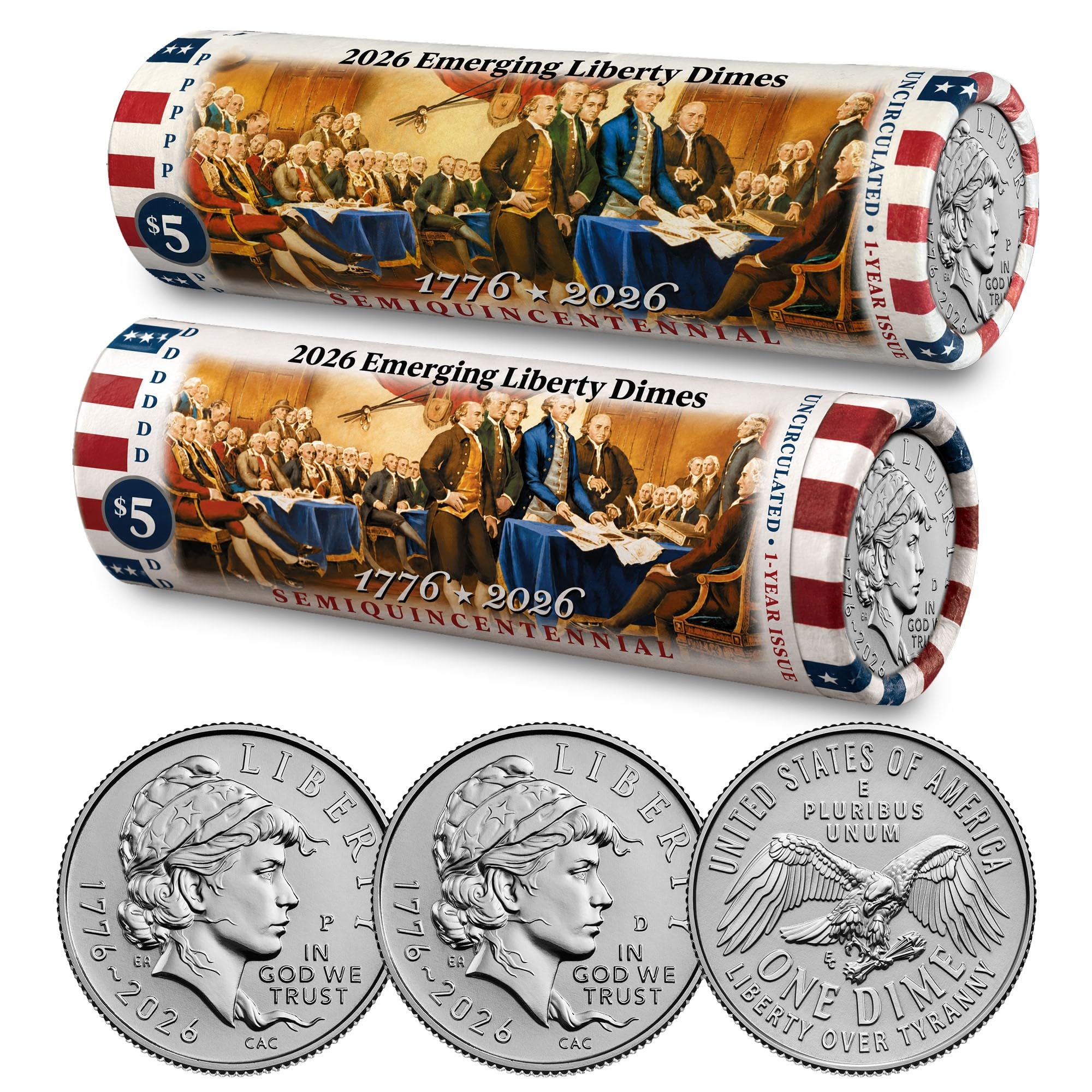 Amazon.com: 2026 P & D Set • Emerging Liberty Dime Declaration of