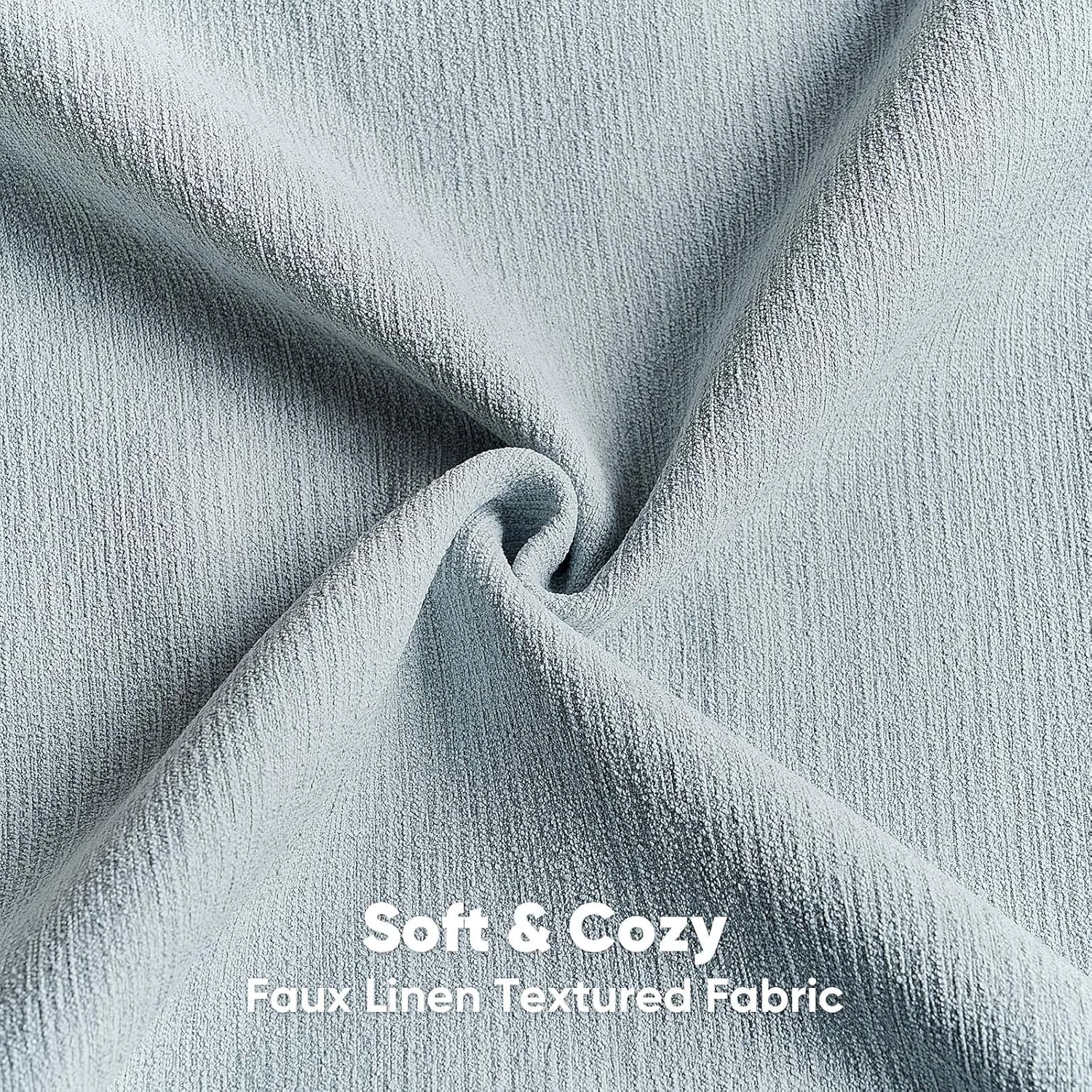 FUTEI Pack of 2 Chenille Decorative Throw Pillow Covers 20x20 Inch,Soft Cozy Faux Linen Textured Cushion Case,Farmhouse Home Decor for Couch Living Room,Dusty Blue