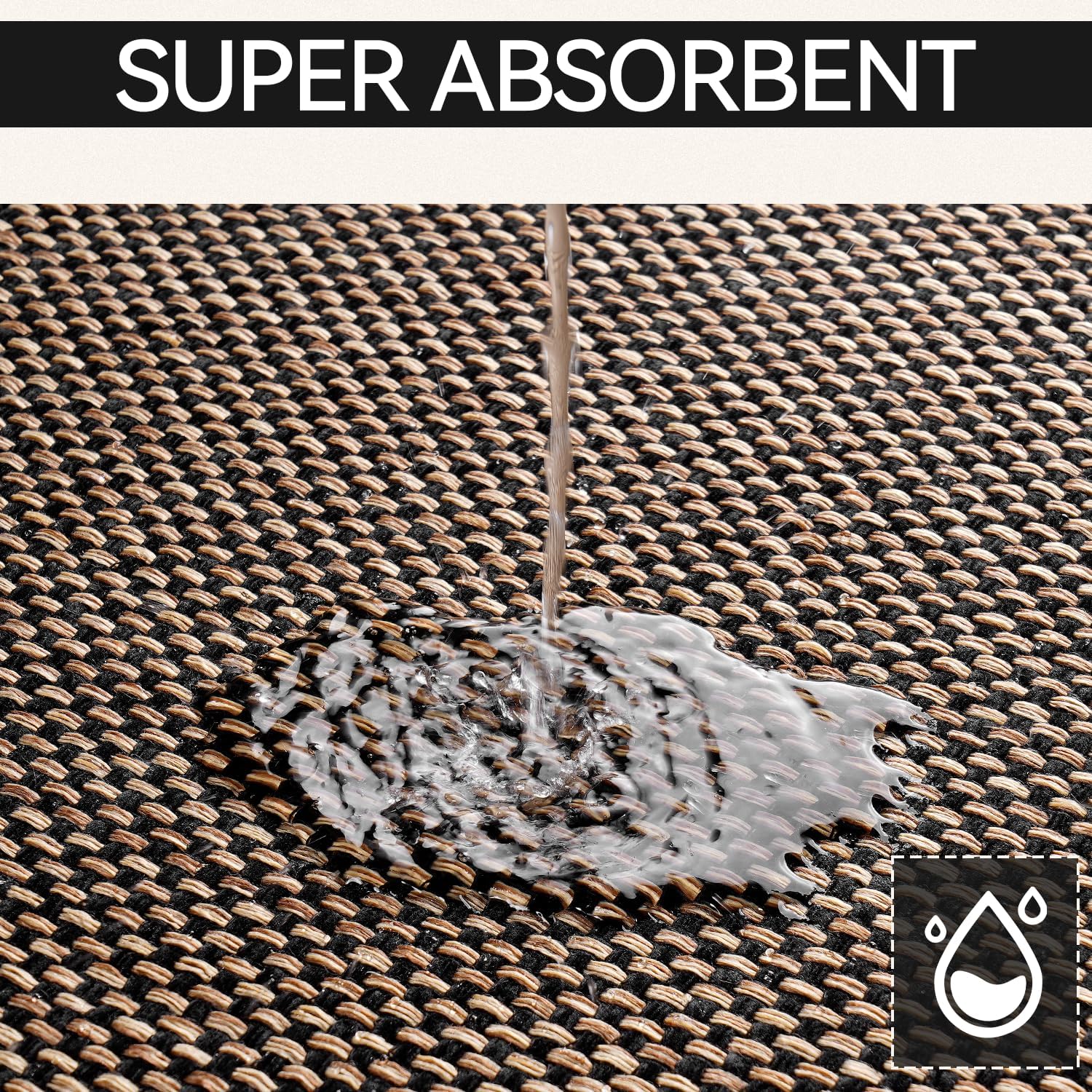 Zamo Anti-Fatigue Kitchen Mat, Non Slip Kitchen Rugs with Memory Foam, Absorbent Runner Mat for Floor, Standing Mats for in Front of Sink, Door, Laundry, Entryway, Hallway (Black, 47" × 17.3")