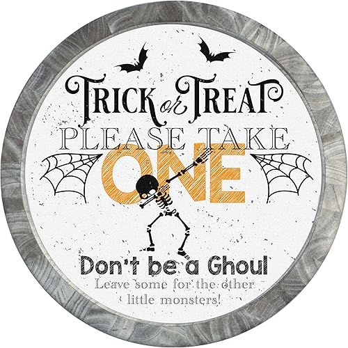 Cartel de feliz Halloween para las fiestas, truco o trato, por favor, toma uno, no seas un ghoul