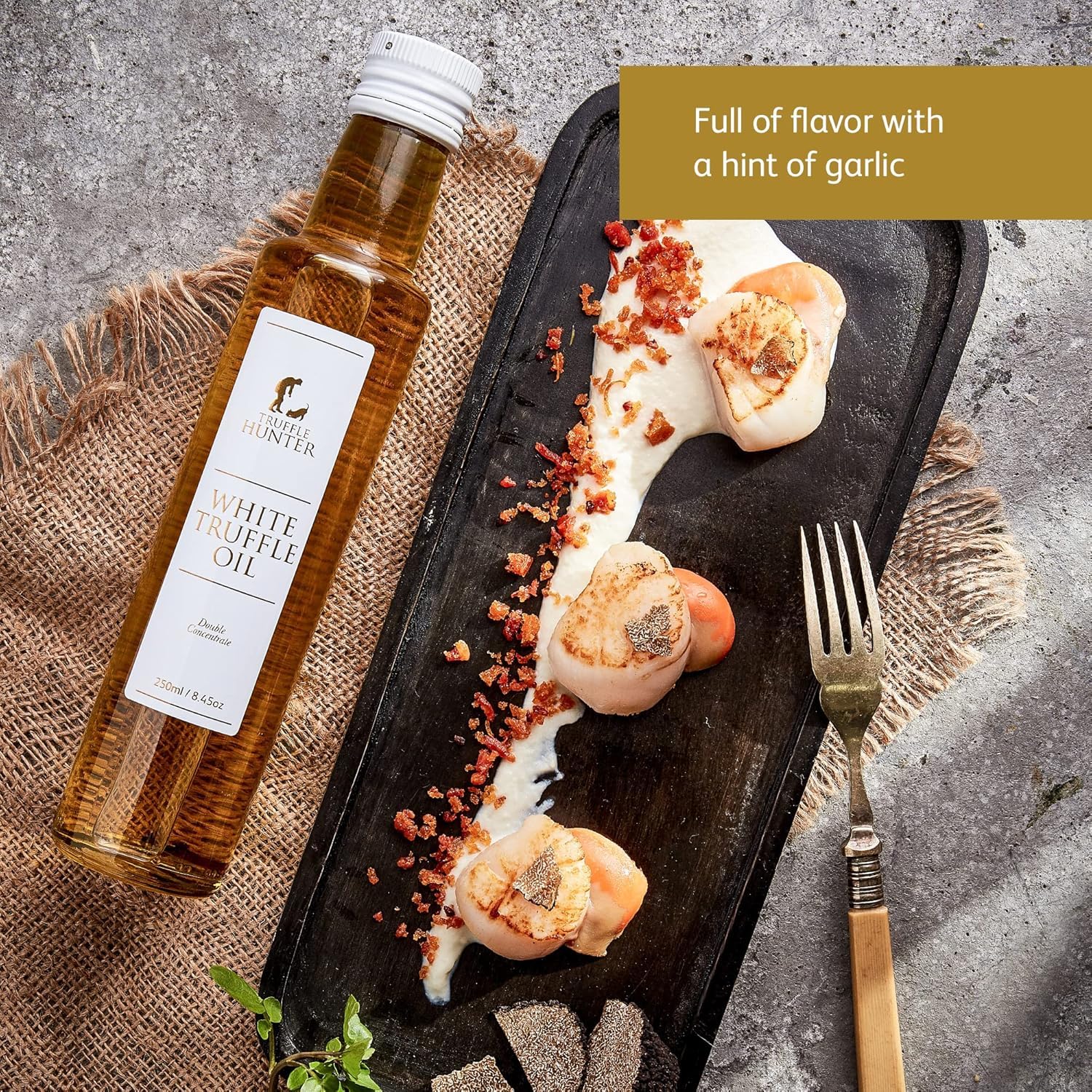 TruffleHunter - Olio di Tartufo Bianco - Olio Extra Vergine di Oliva per Cucinare e Condire - 250 ml