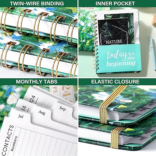 Miniatura 6 de Agenda 2024-2025, planificador académico 2024-2025, julio 2024 a junio 2025, 6.4 x 8.5 pulgadas, agenda semanal y mensual 2024-2025 con