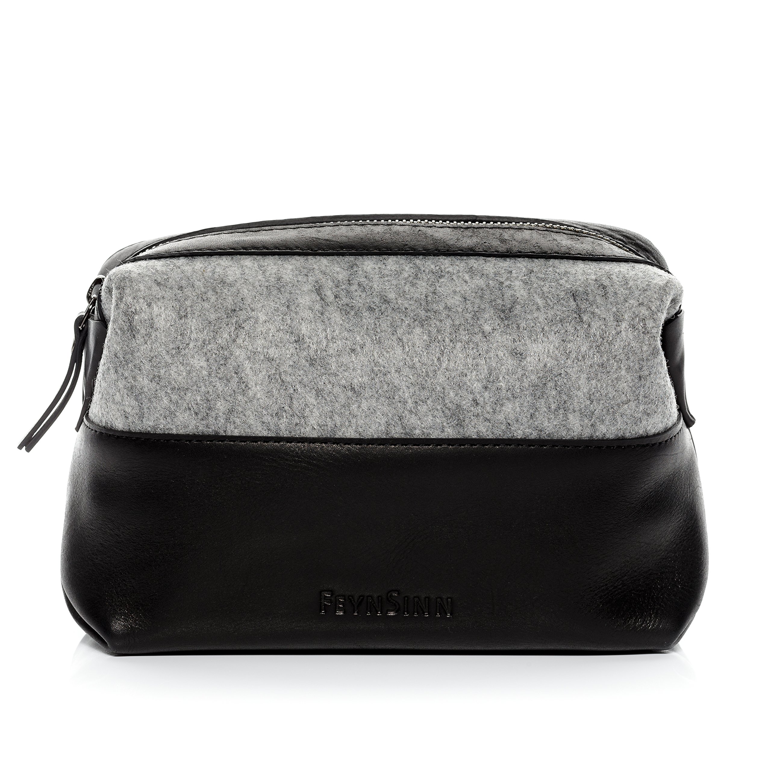 borsa toiletry vera pelle OSLO grande borsetta necessaire Toilette pochette beauty case da Viaggio uomo donna nero prodotto artigianale