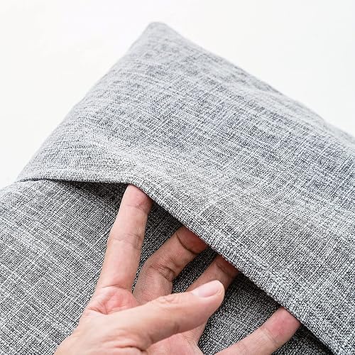 Miniatura 3 de Xinrjojo Fundas de almohada cuadradas multifuncionales de lino de algodón con bolsillo, fundas de cojín para el hogar o el sofá, 18 x 18 pulgadas, 2