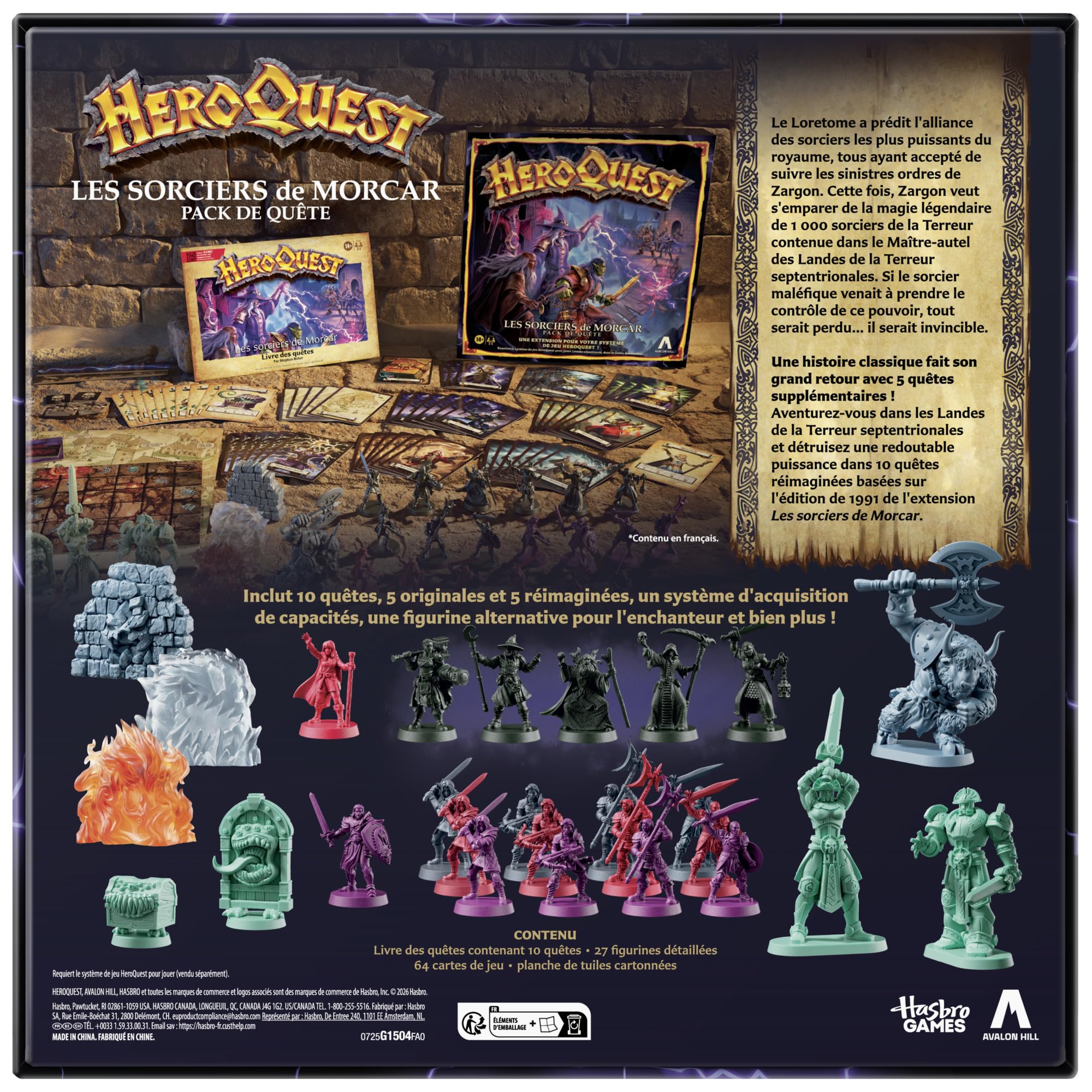 Avalon Hill HeroQuest, Wizards of Morcar Quest Pack (sistema di gioco HeroQuest richiesto) - Versione francese