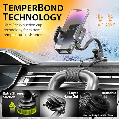 Miniatura 5 de Bracketron TripGrip - Soporte para ventana y ventilación, soporte GPS para automóvil, soporte para parabrisas para teléfono celular, incluye clip de