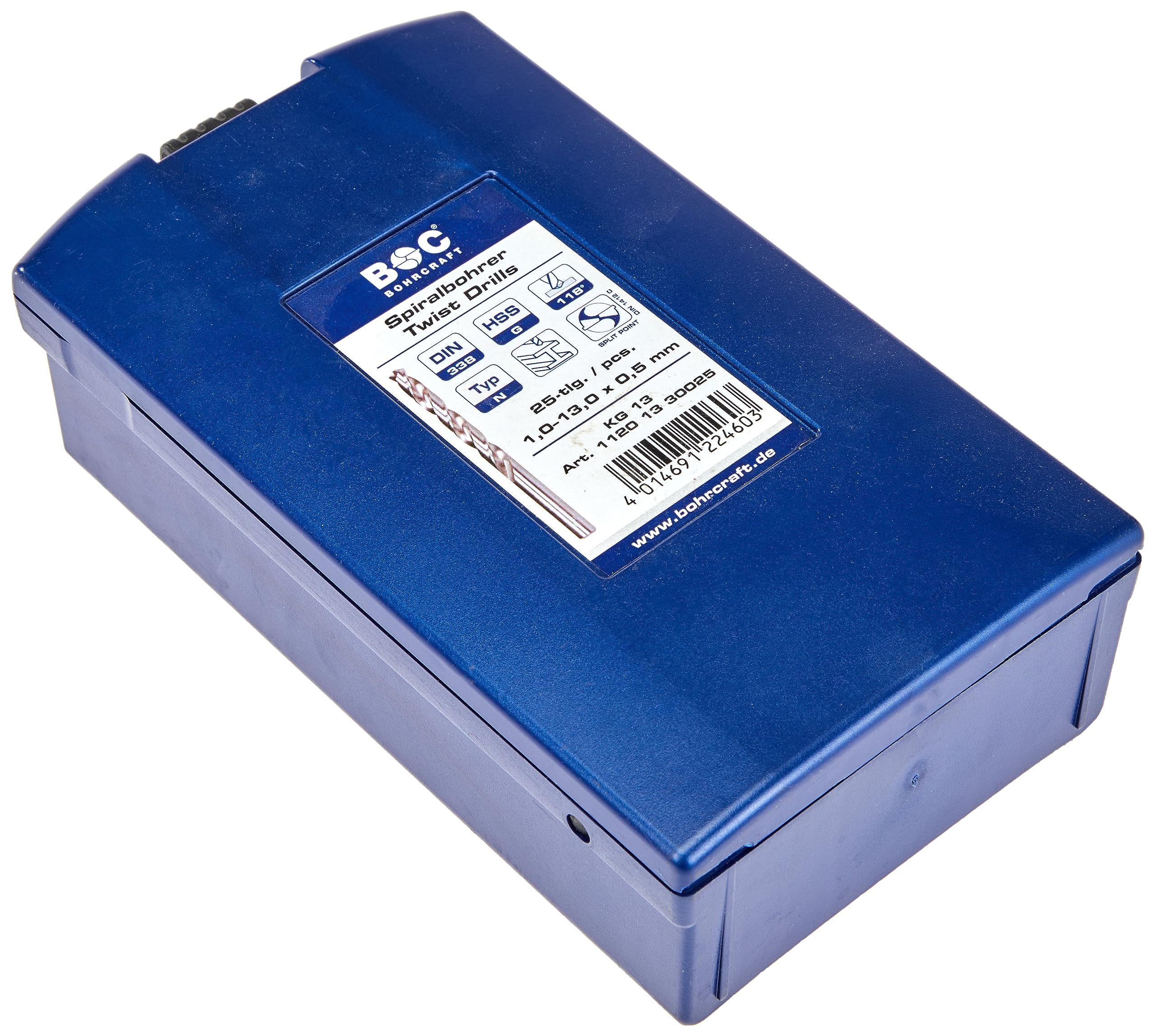 Bohrcraft Jg. brocas DIN 338 N HSS-G, caja ABS KG13 //1-13x0,5/25-uds.